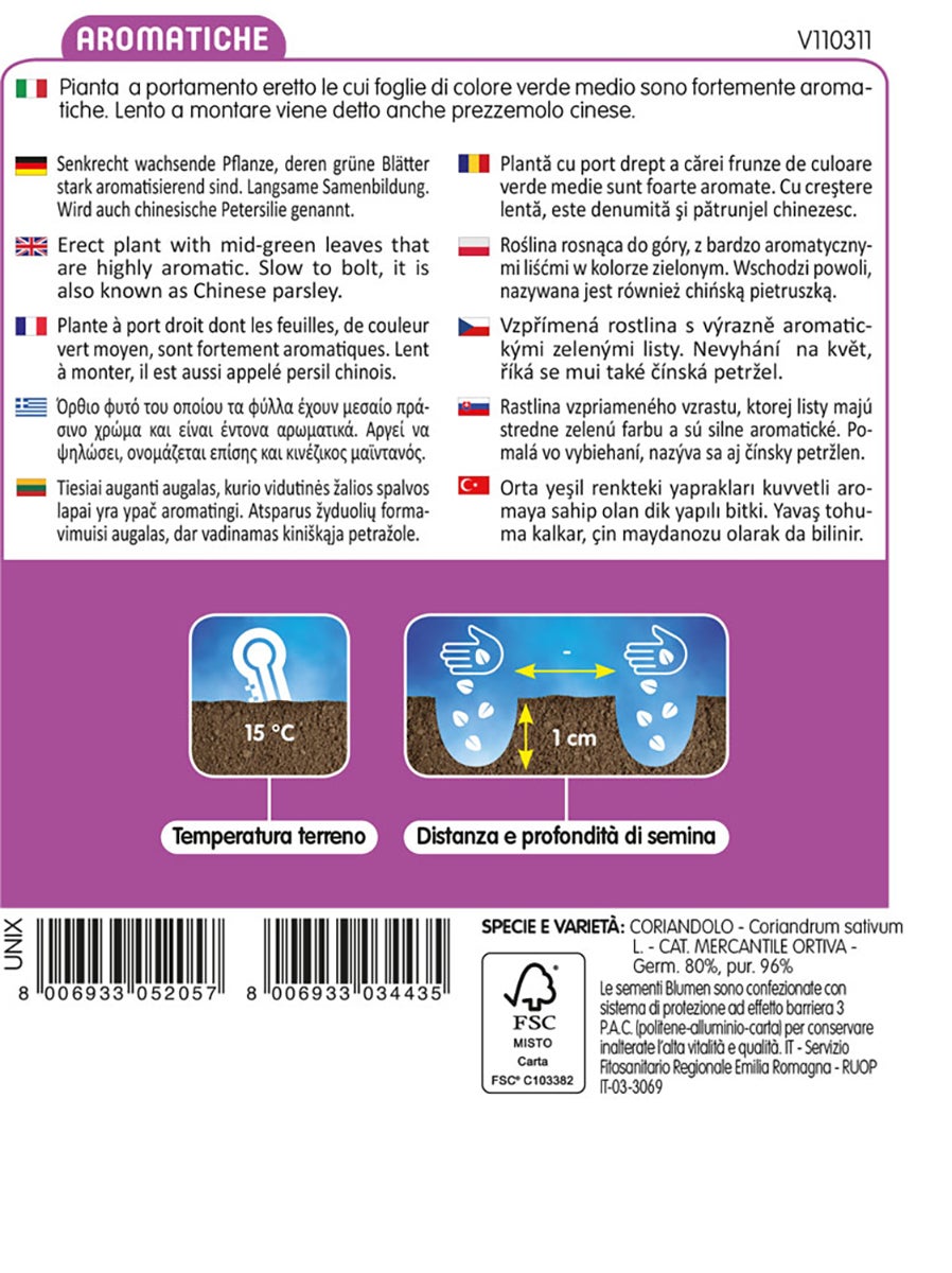 Semi per orto di coriandolo BLUMEN 18 g - 2