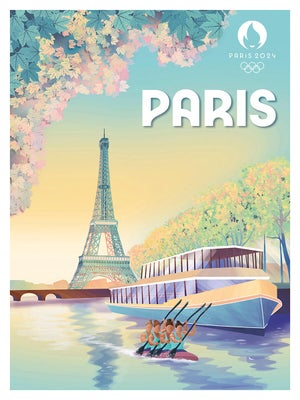 Affiche Officielle Des Jeux Olympiques Paris 2024 - Format 54 X 75 Cm, Produit En France