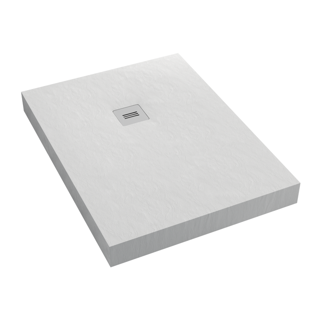 Brodzik prostokątny Schedpol Integral 90 × 120 x 12 cm biały kamień