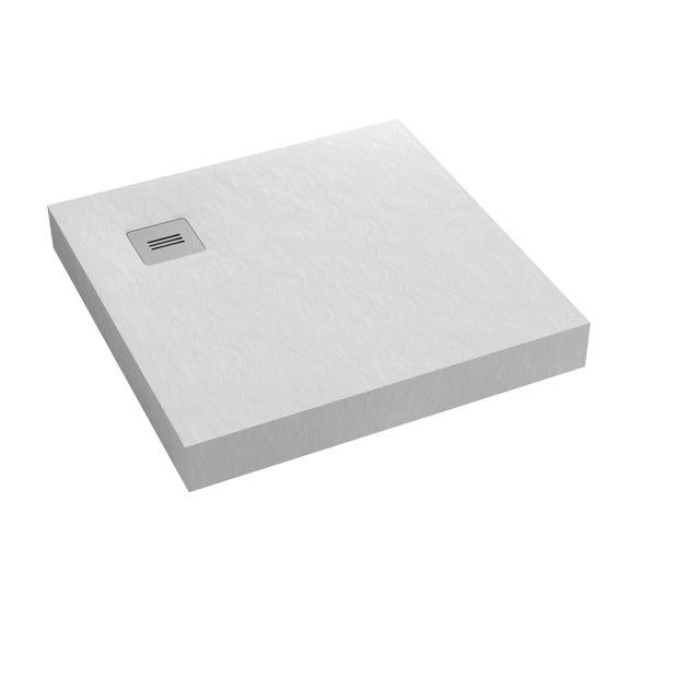 Brodzik kwadratowy Schedpol Integral 80 × 80 x 12 cm biały kamień