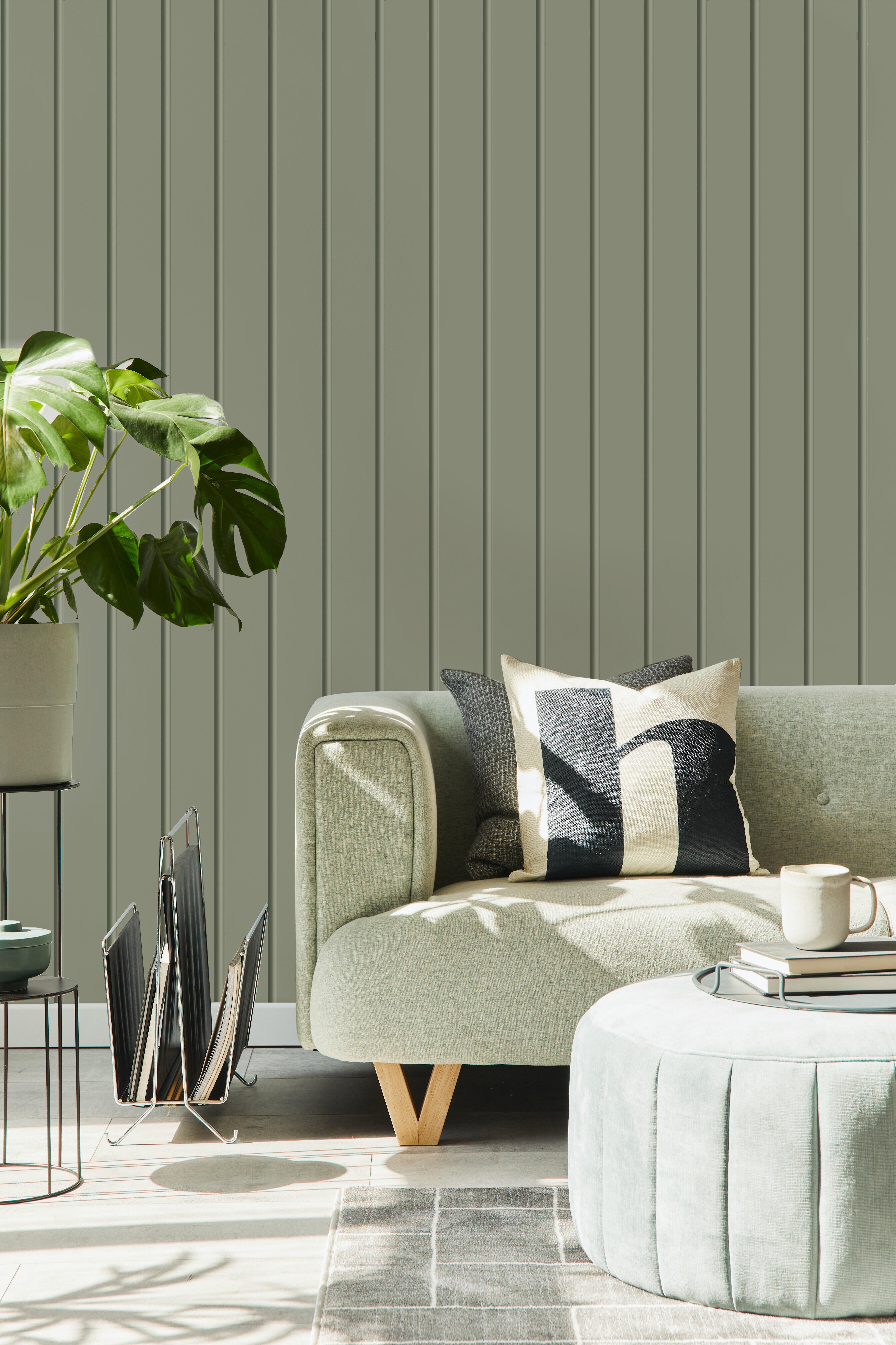 Papel de parede vinílico TNT Ripas verde - 2