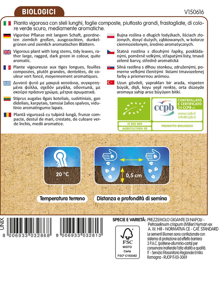 Semi per orto prezzemolo BLUMEN 18 g - 2