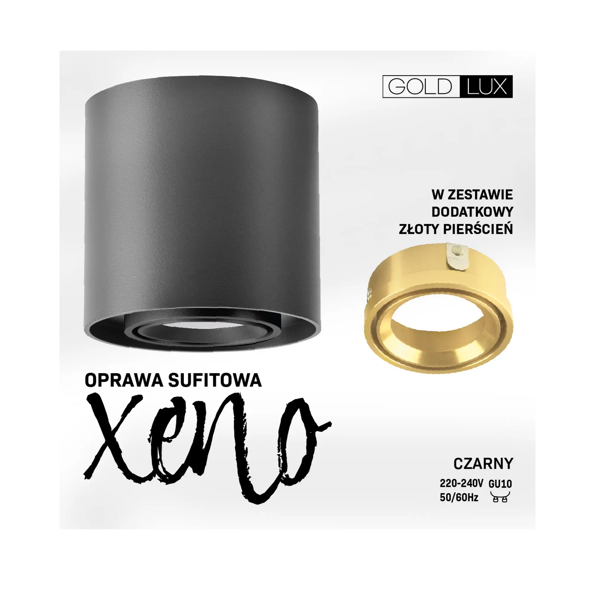 Oprawa natynkowa Xeno czarno-złota GU10 Goldlux - 8
