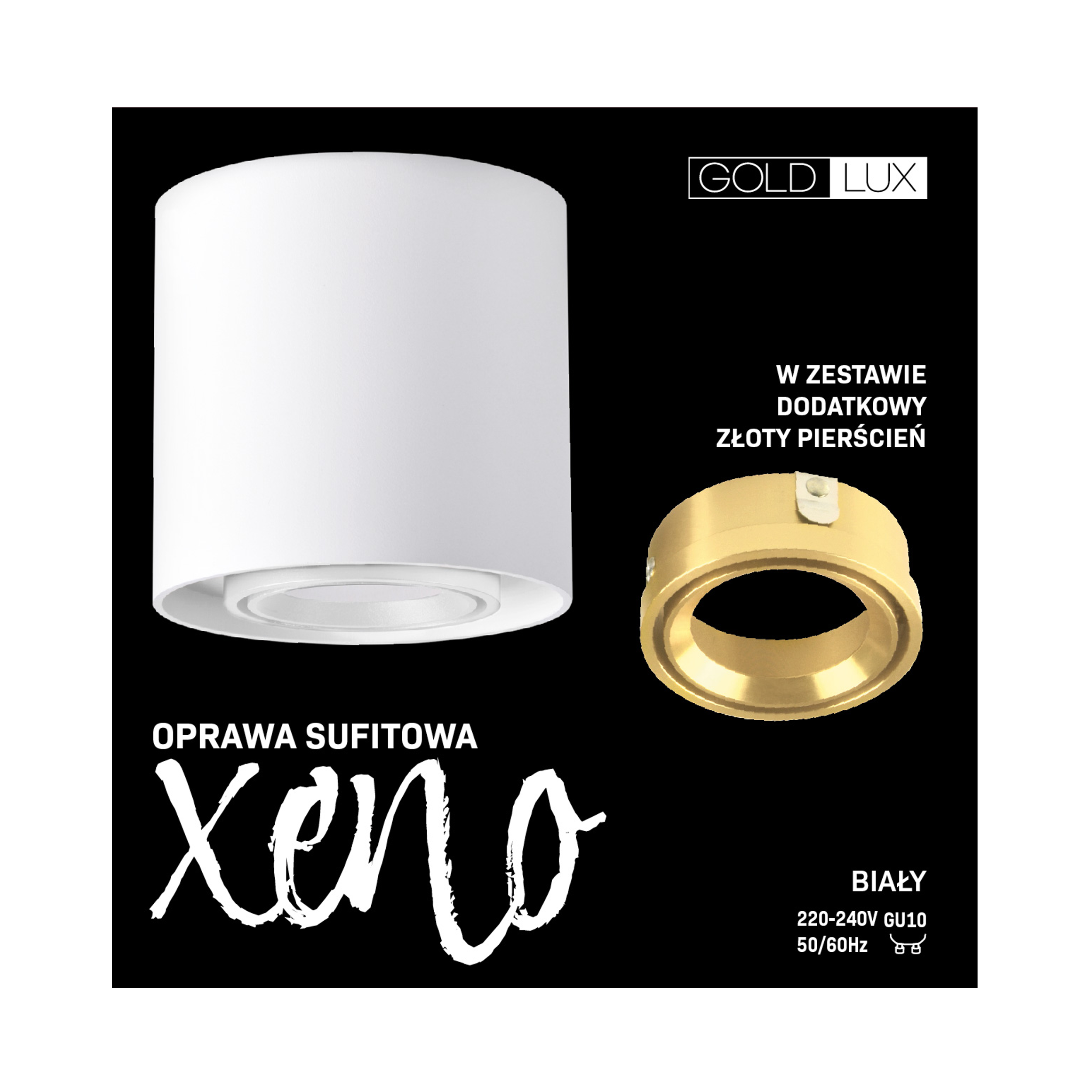 Oprawa natynkowa Xeno biało-złota GU10 Goldlux - 8