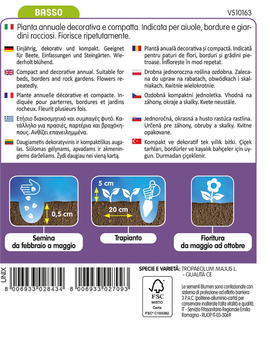 Semi di nasturzio in miscuglio BLUMEN 1 g - 2