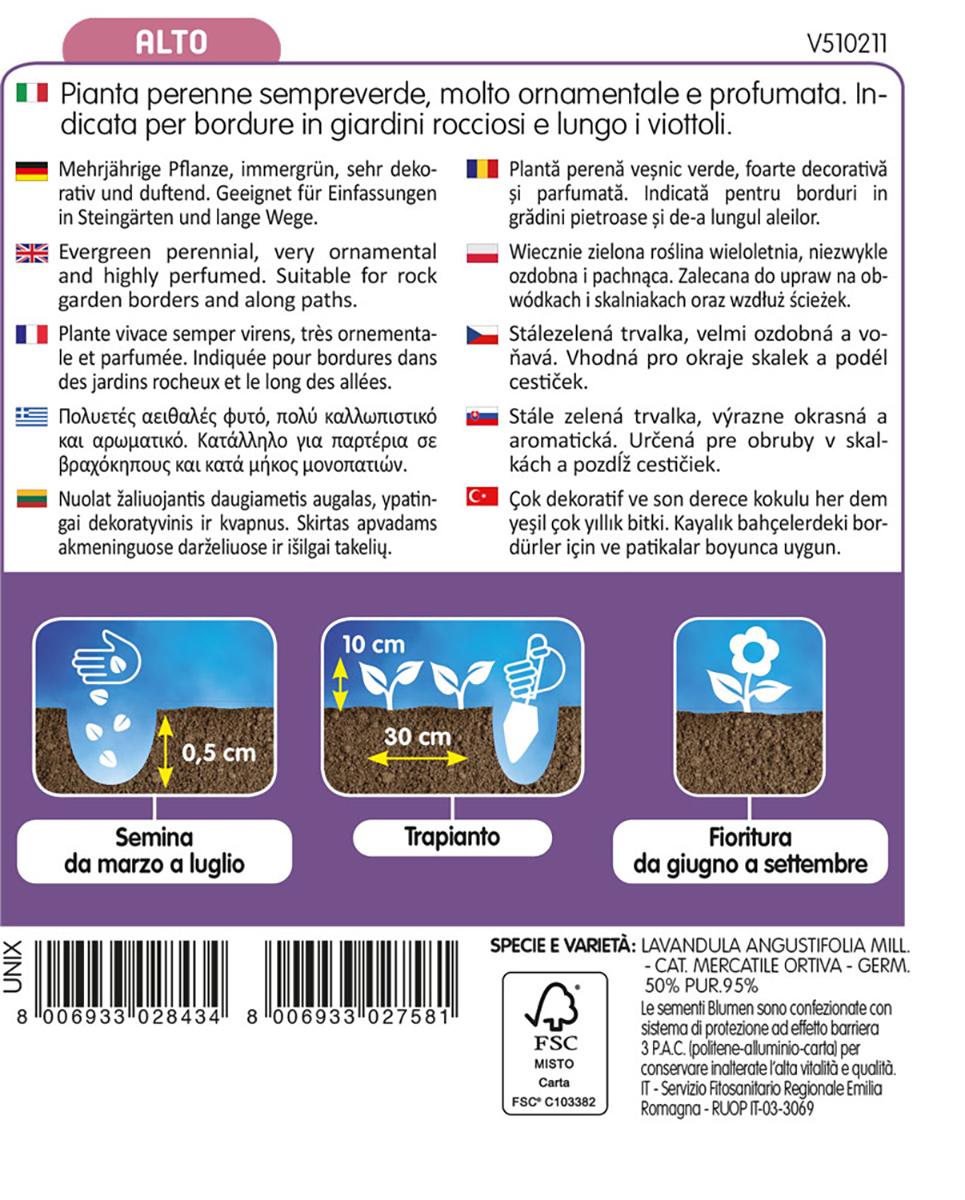 Semi per fiori di Lavanda da bordura BLUMEN 1 g - 2