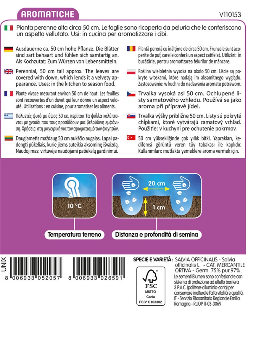 Semi di salvia officinalis BLUMEN 18 g - 2