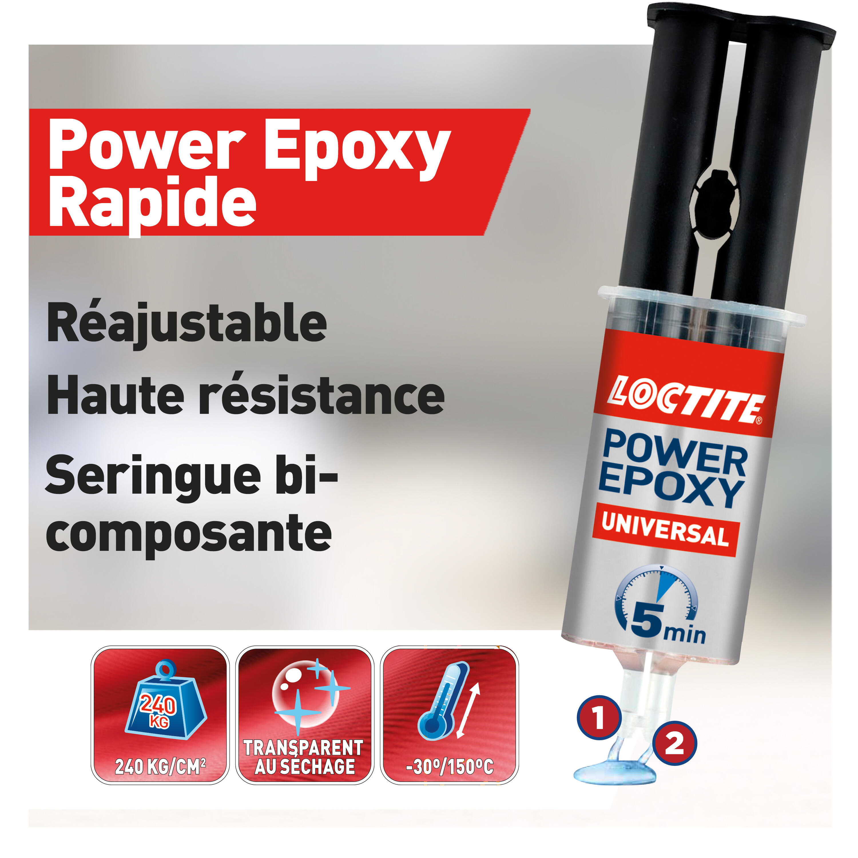 Colle époxy universelle prise rapide 5 min 11 ml - LOCTITE - 2