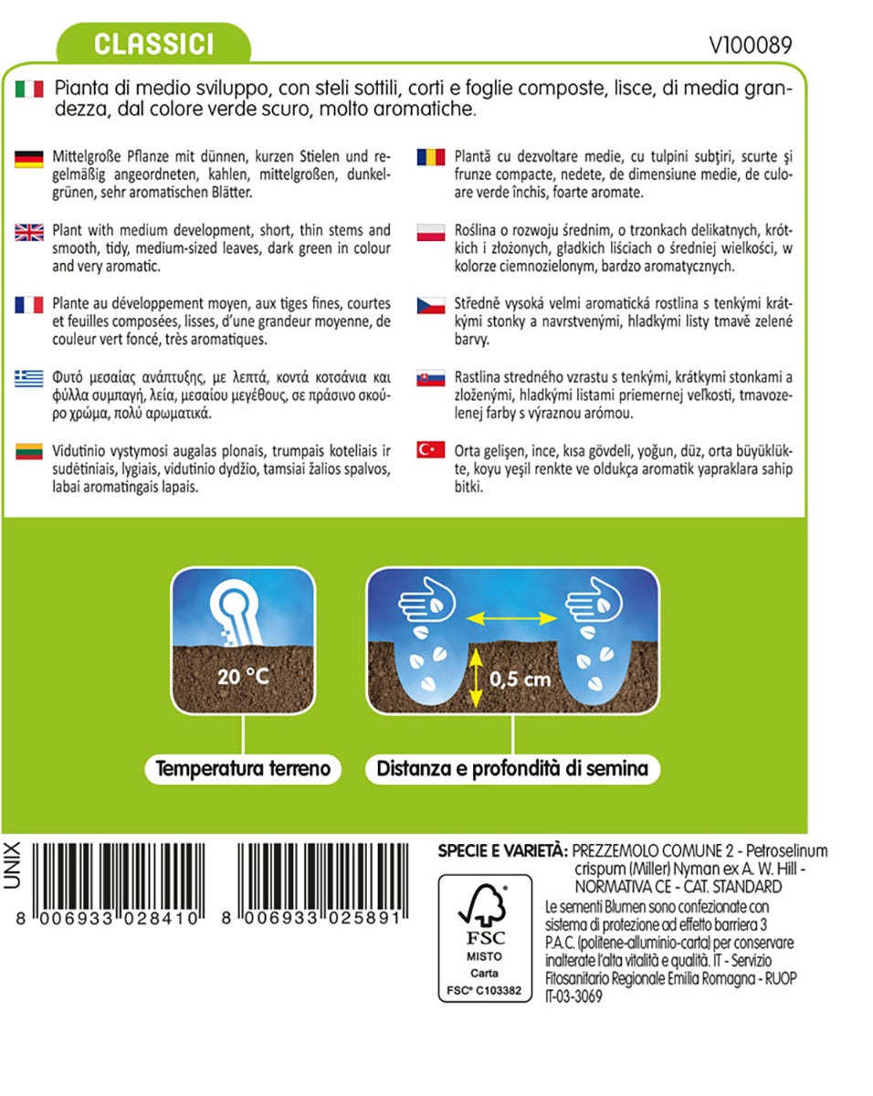 Semi di prezzemolo comune BLUMEN 18 g - 2