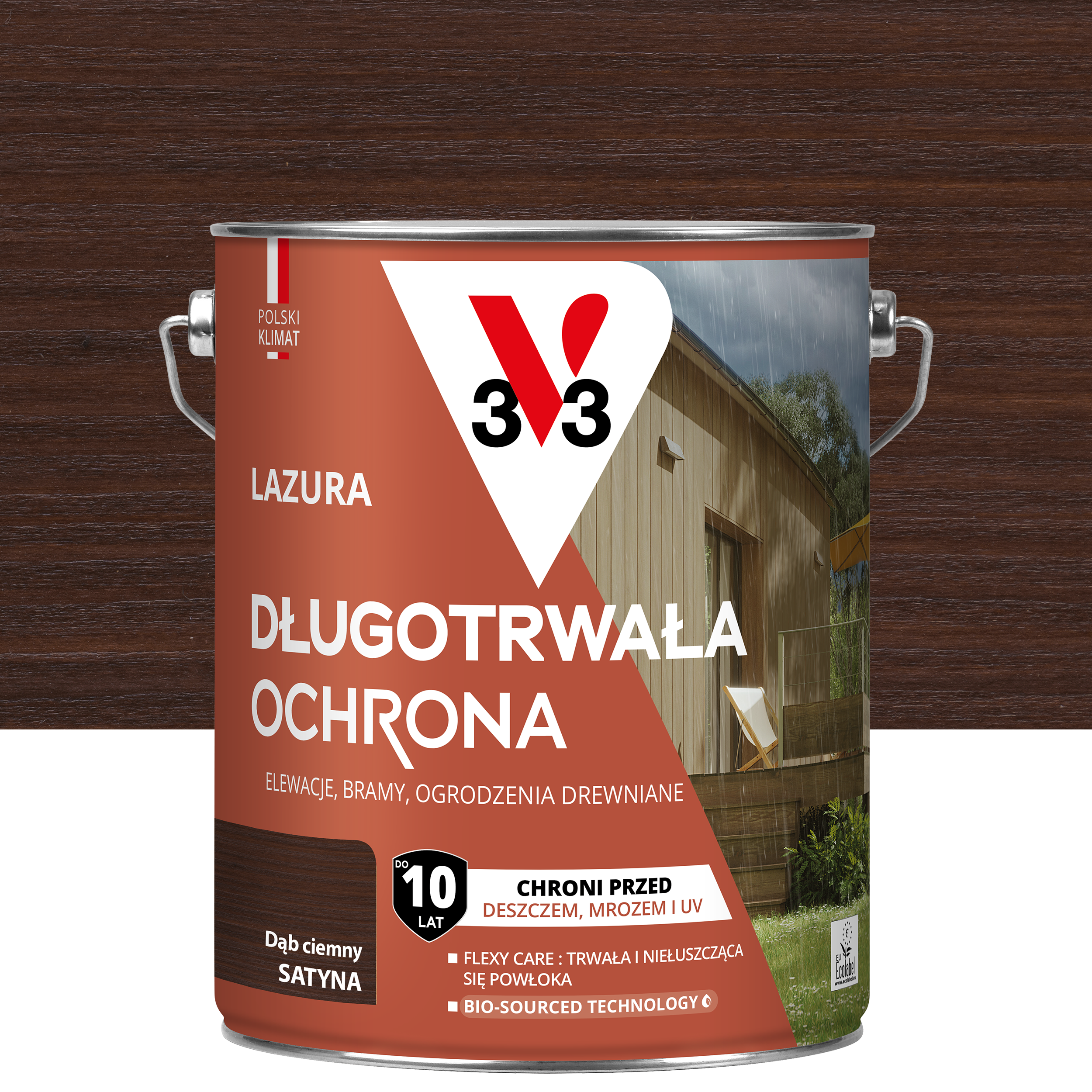 Lazura 10 lat ochrony Dąb ciemny satynowy 4.5 l V33