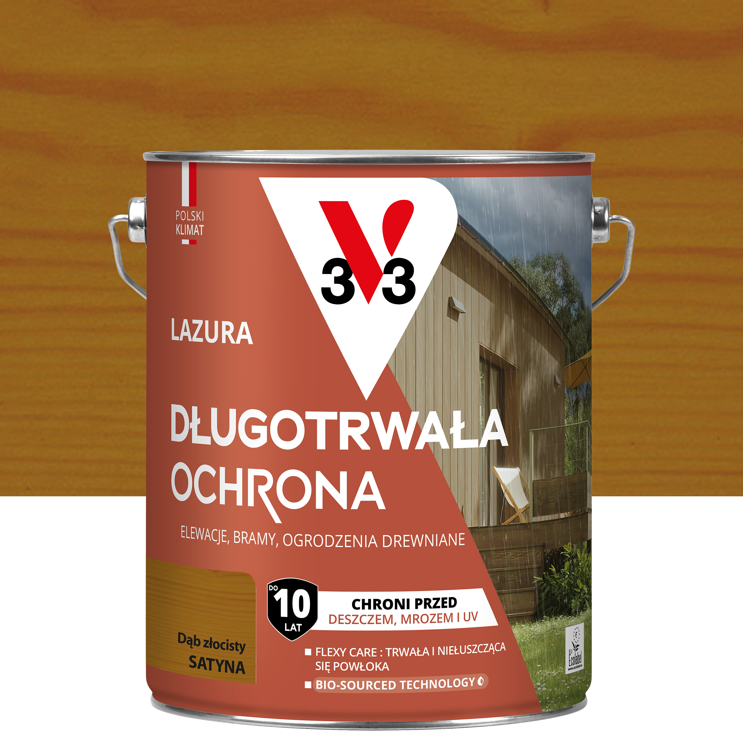Lazura 10 lat ochrony Dąb złocisty satynowy 4.5 l V33