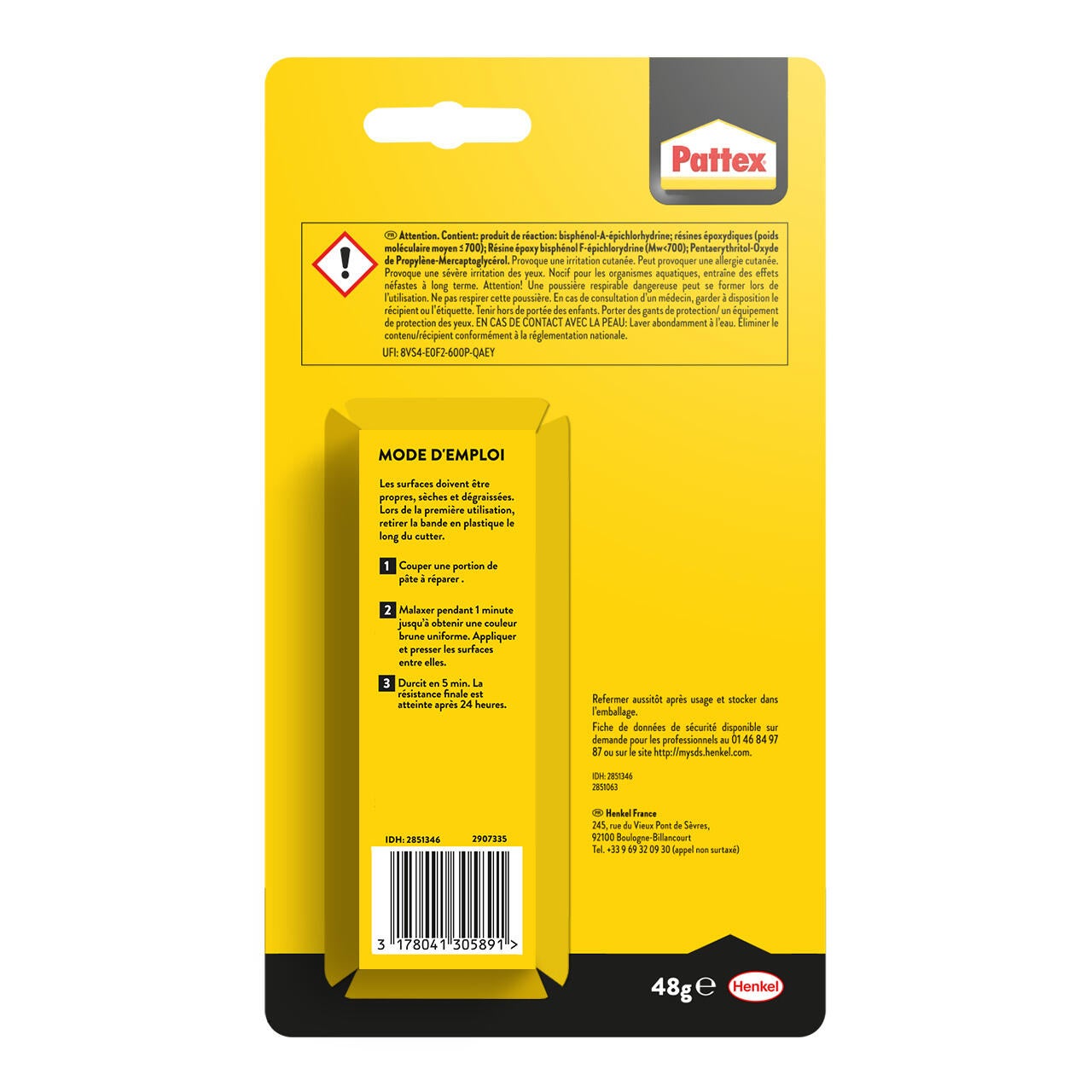 Colle de réparation pâte époxy Pâte bois PATTEX, 48 g marron - 3