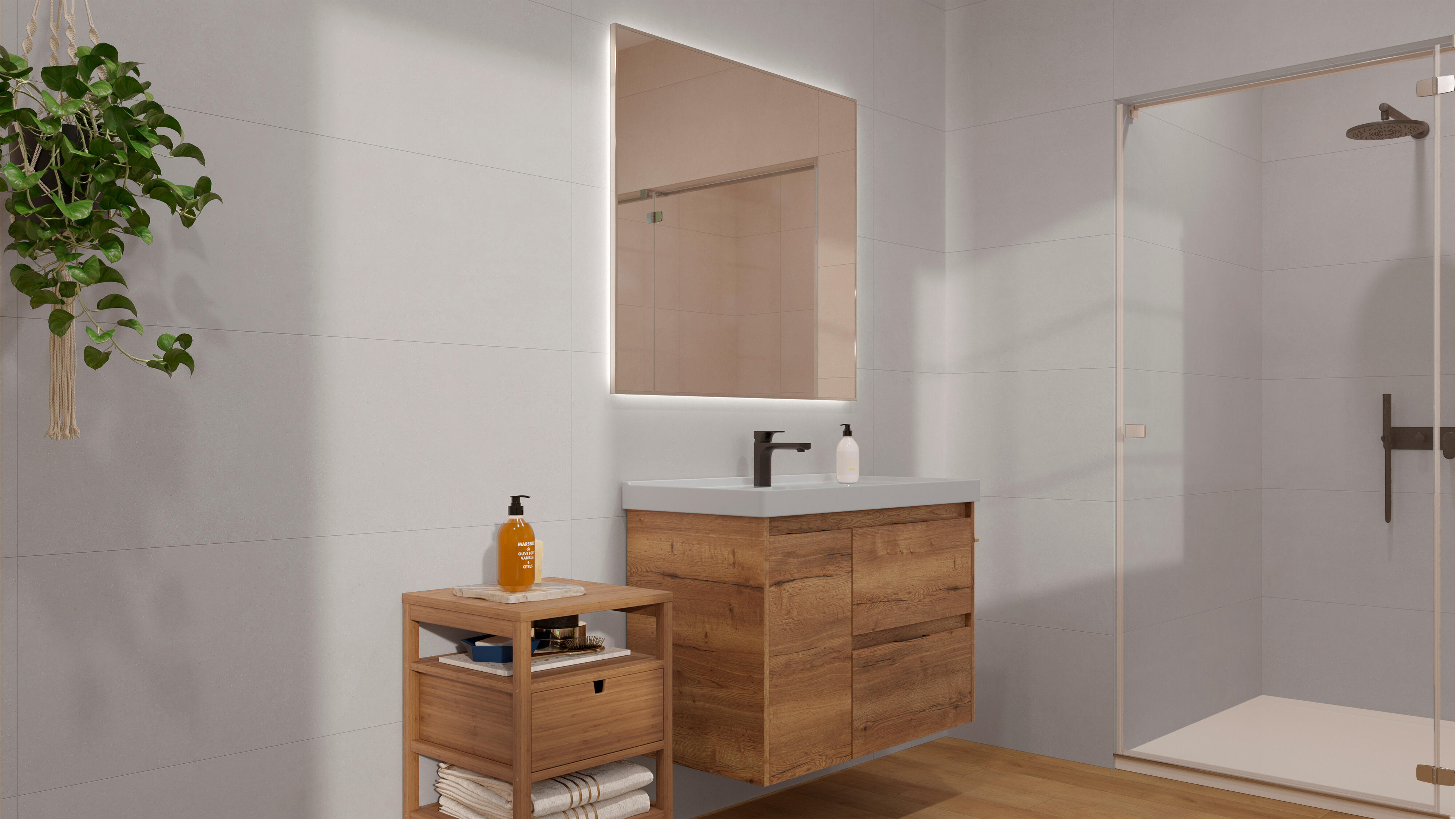 Azulejo cerámico Norton efecto piedra gris 30x90 cm - 4