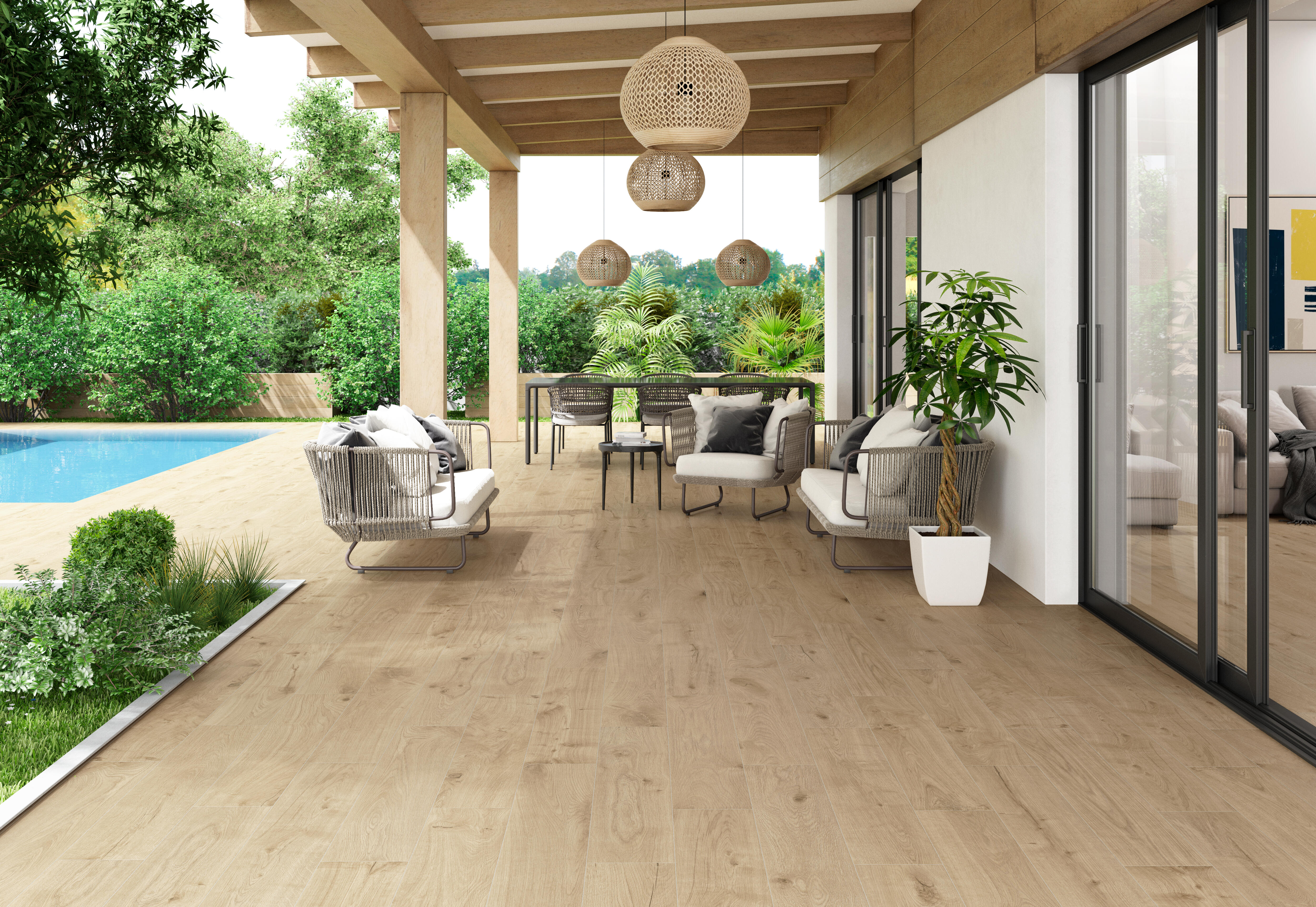 Suelo porcelánico Elegant efecto madera beige 23x120 cm C3 ARTENS - 4