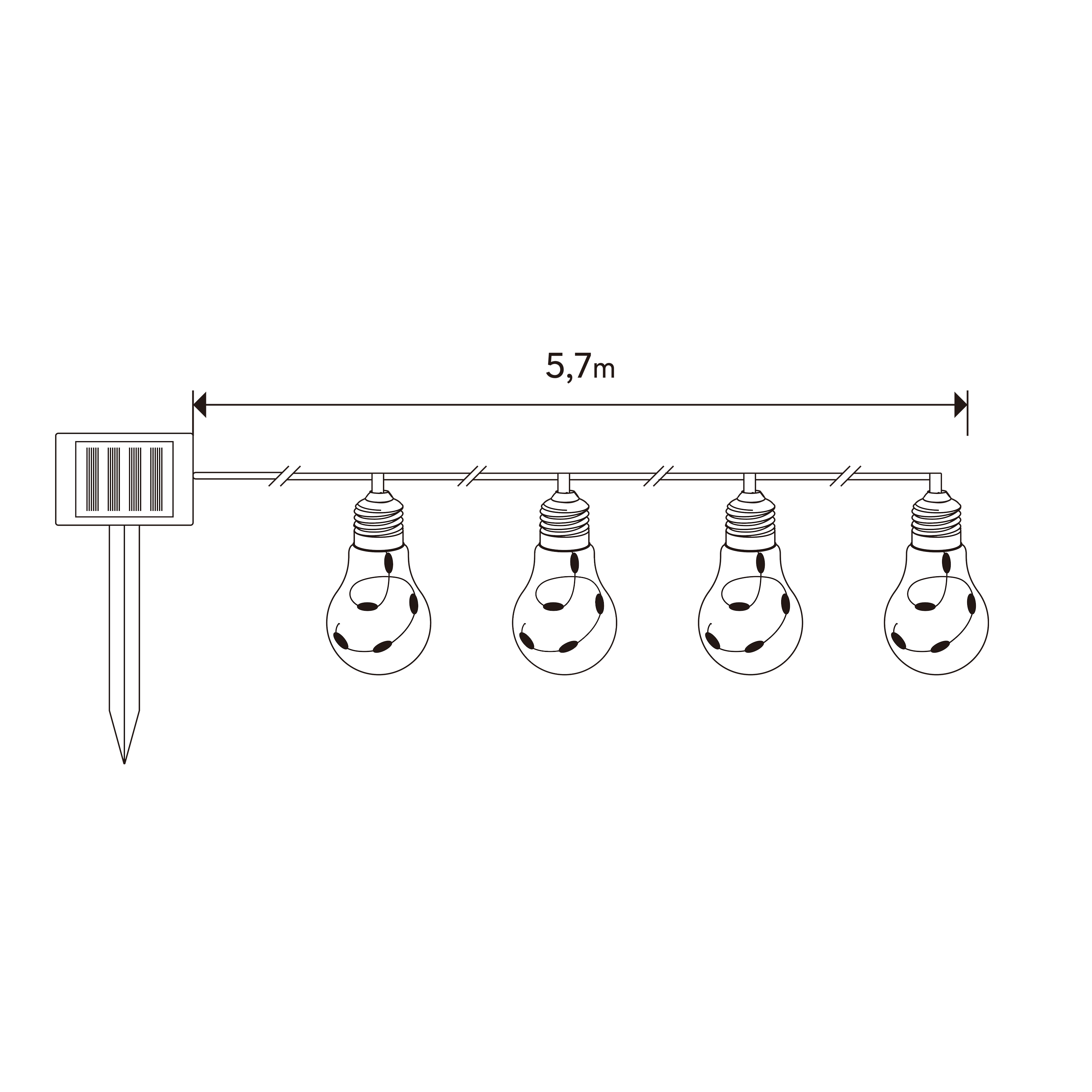 Guirnalda solar exterior LED 10 luces blanco cálido con sensor crepuscular INSPIRE Mima 5,7m IP44 y 8h. autonomía - 3