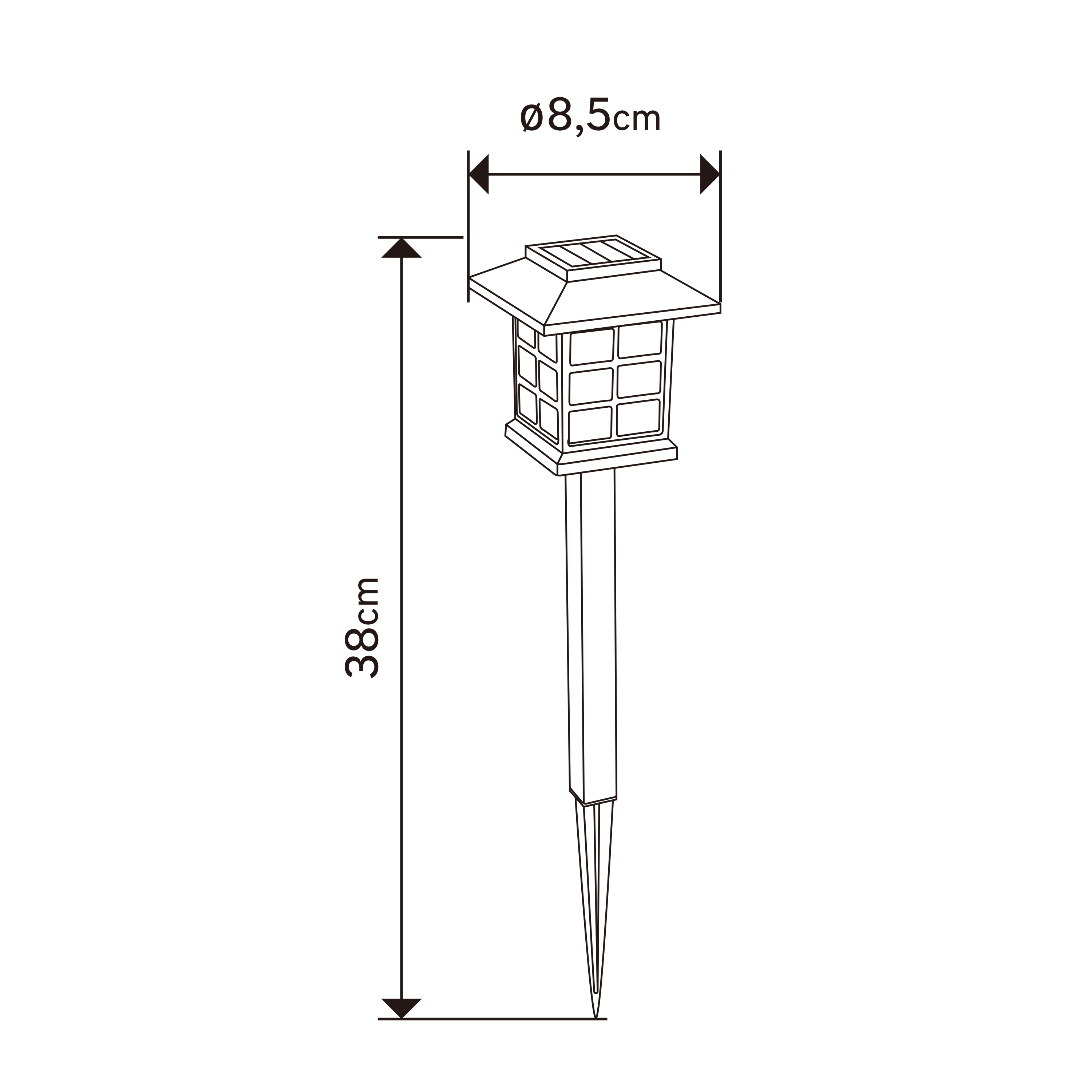 Baliza solar London 1lm 6000K preto Inspire - 5