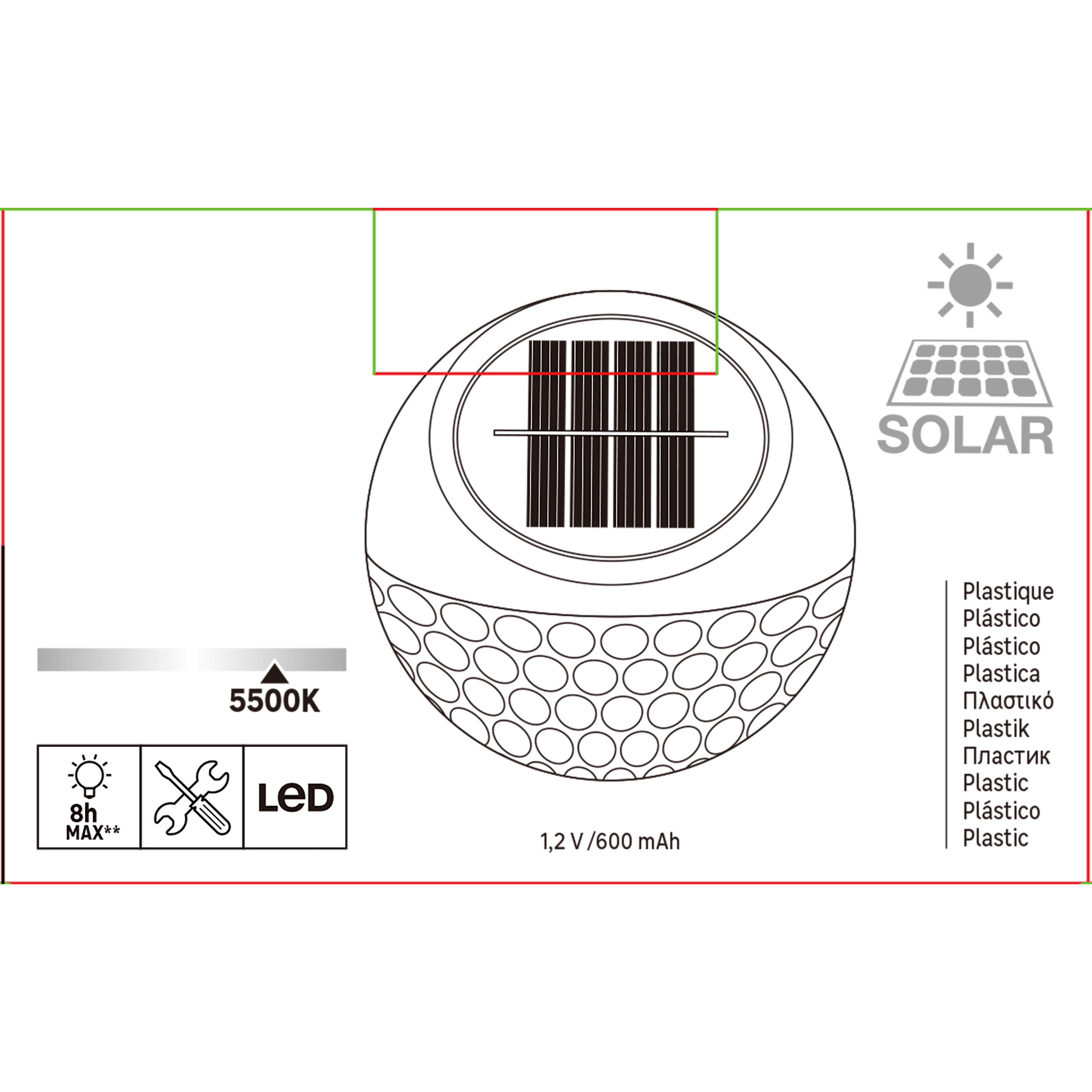 Applique solare Puno in policarbonato, 0.03W - 9