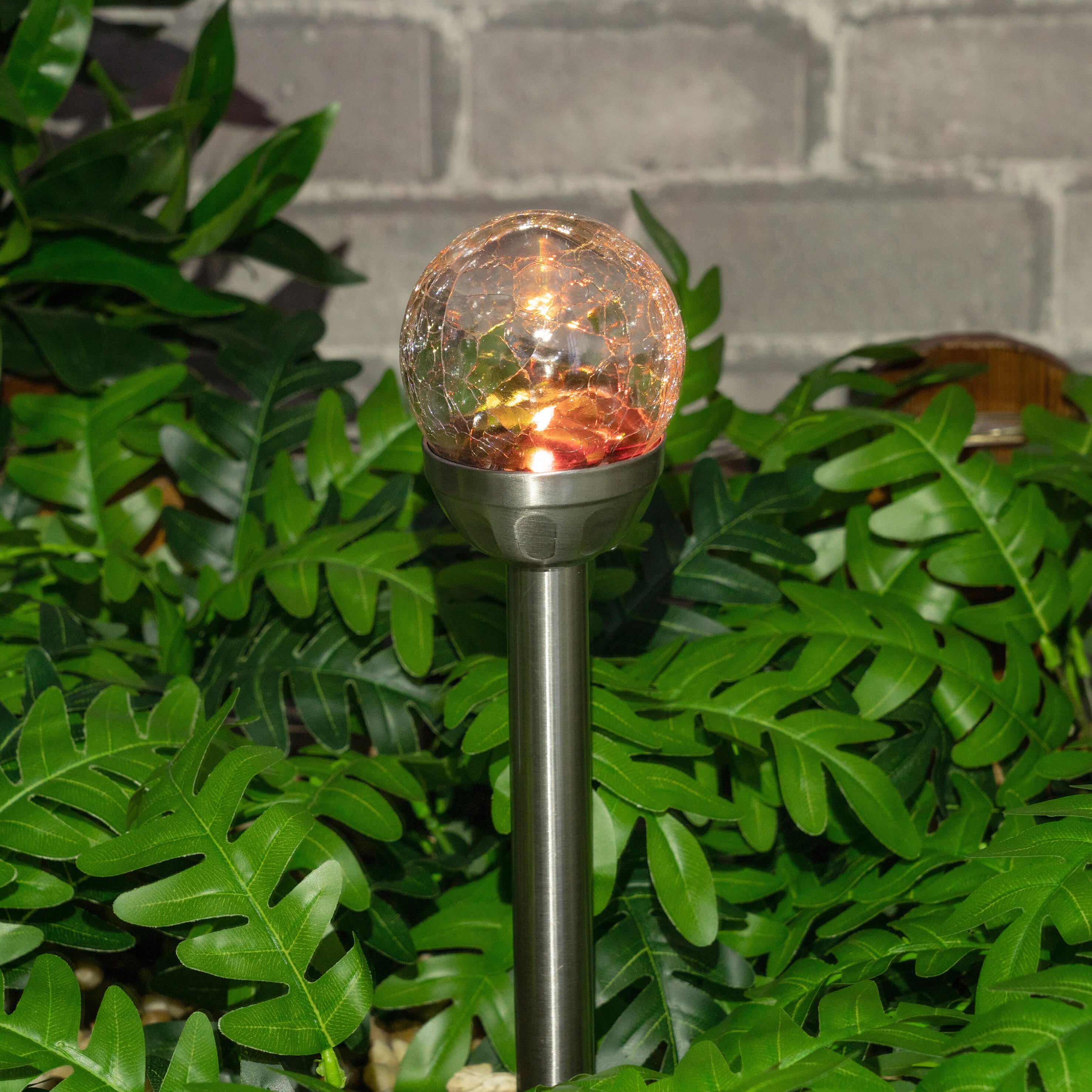 Kula solarna wbijana Ferula srebrna 8 cm RGB IP44 LED Inspire - 4