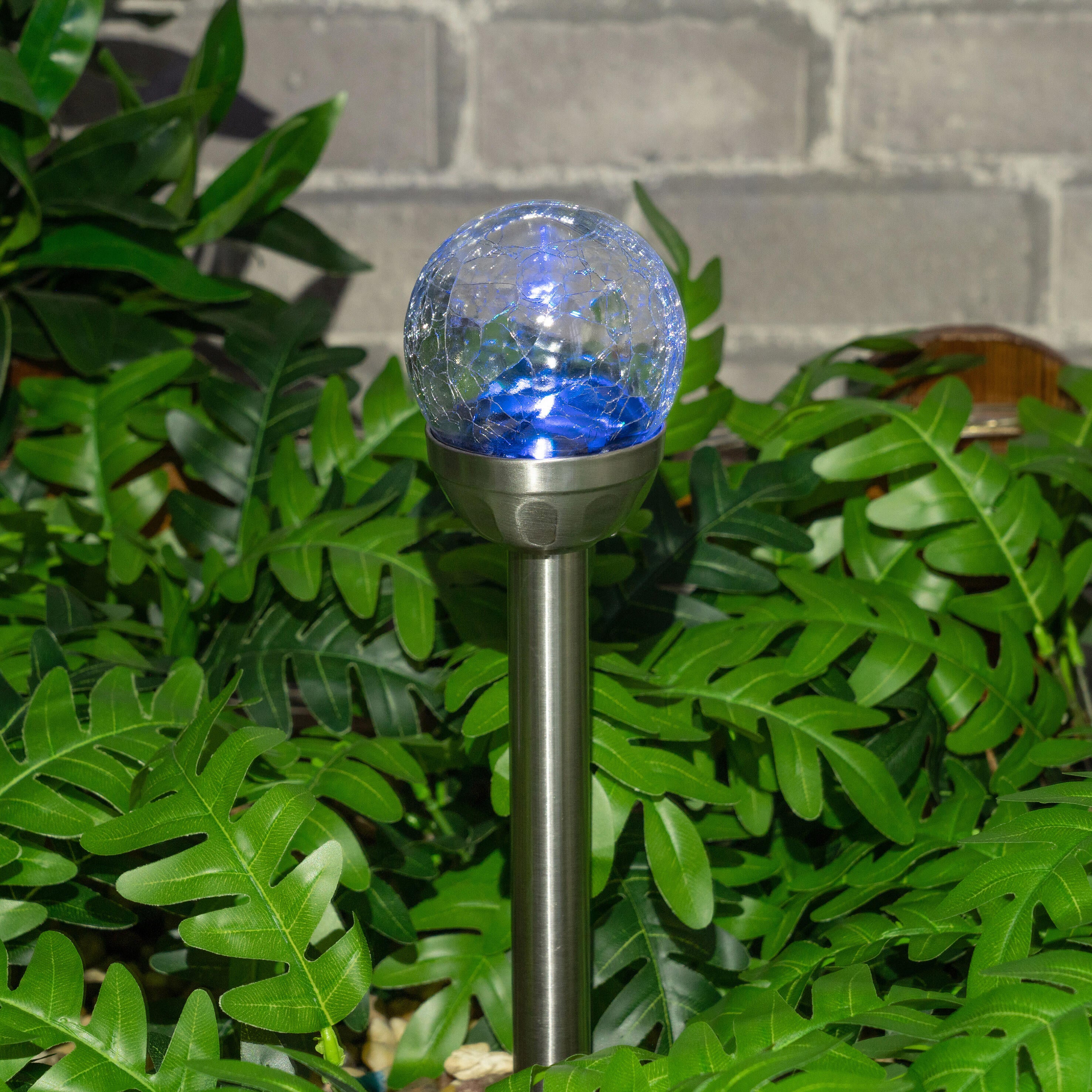 Kula solarna wbijana Ferula srebrna 8 cm RGB IP44 LED Inspire - 3