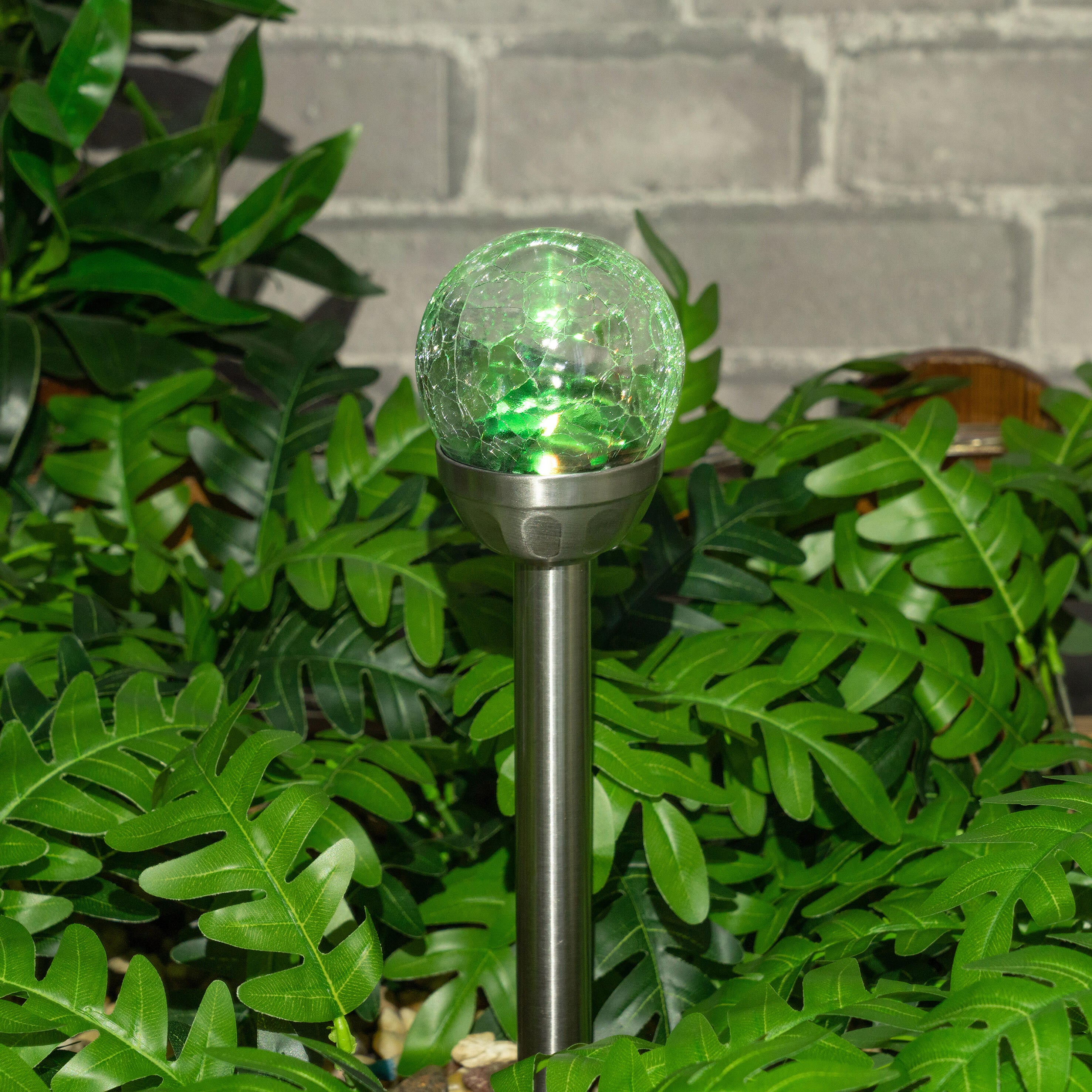Kula solarna wbijana Ferula srebrna 8 cm RGB IP44 LED Inspire - 2