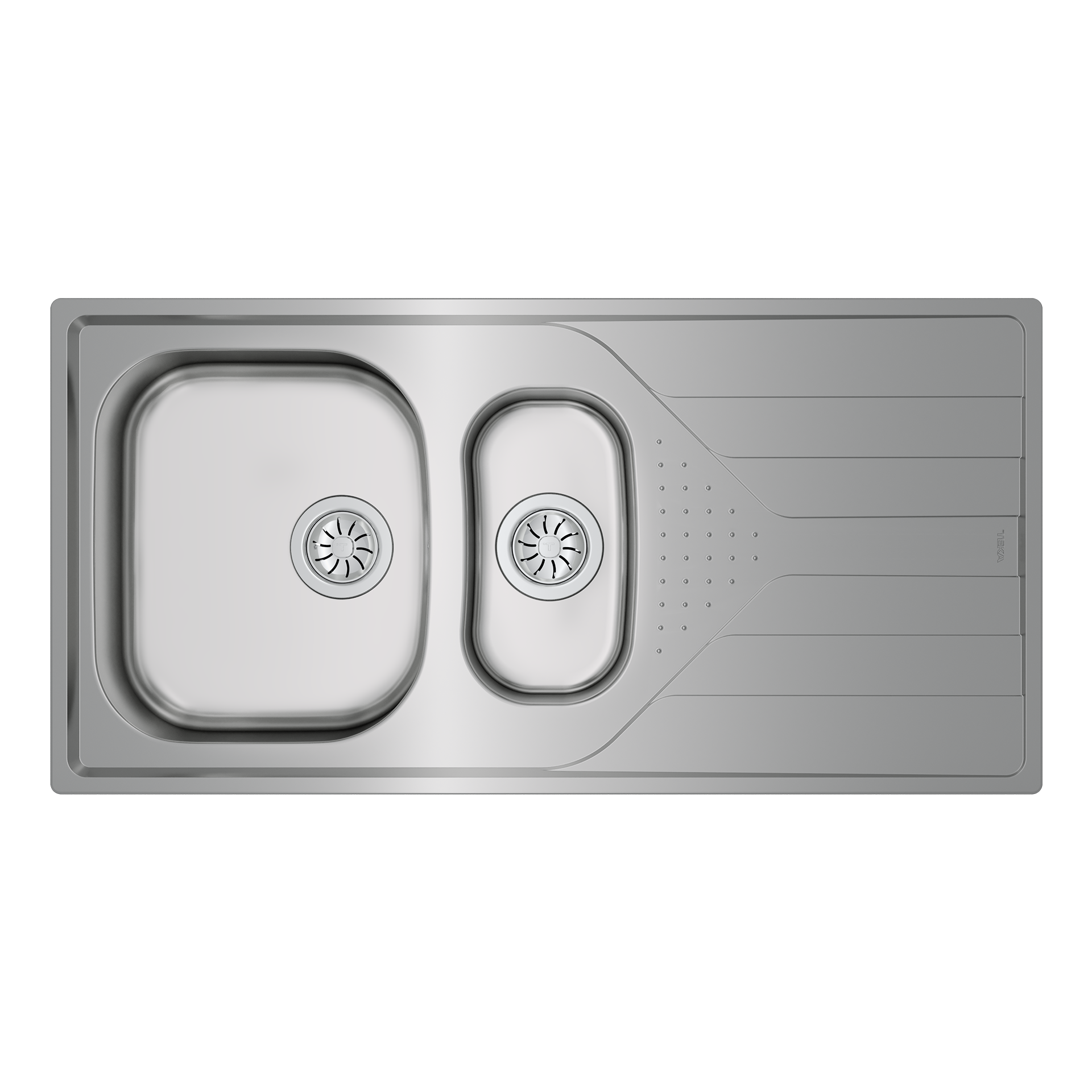 Fregadero 1 seno y medio con escurridor de acero inox rectangular teka universe