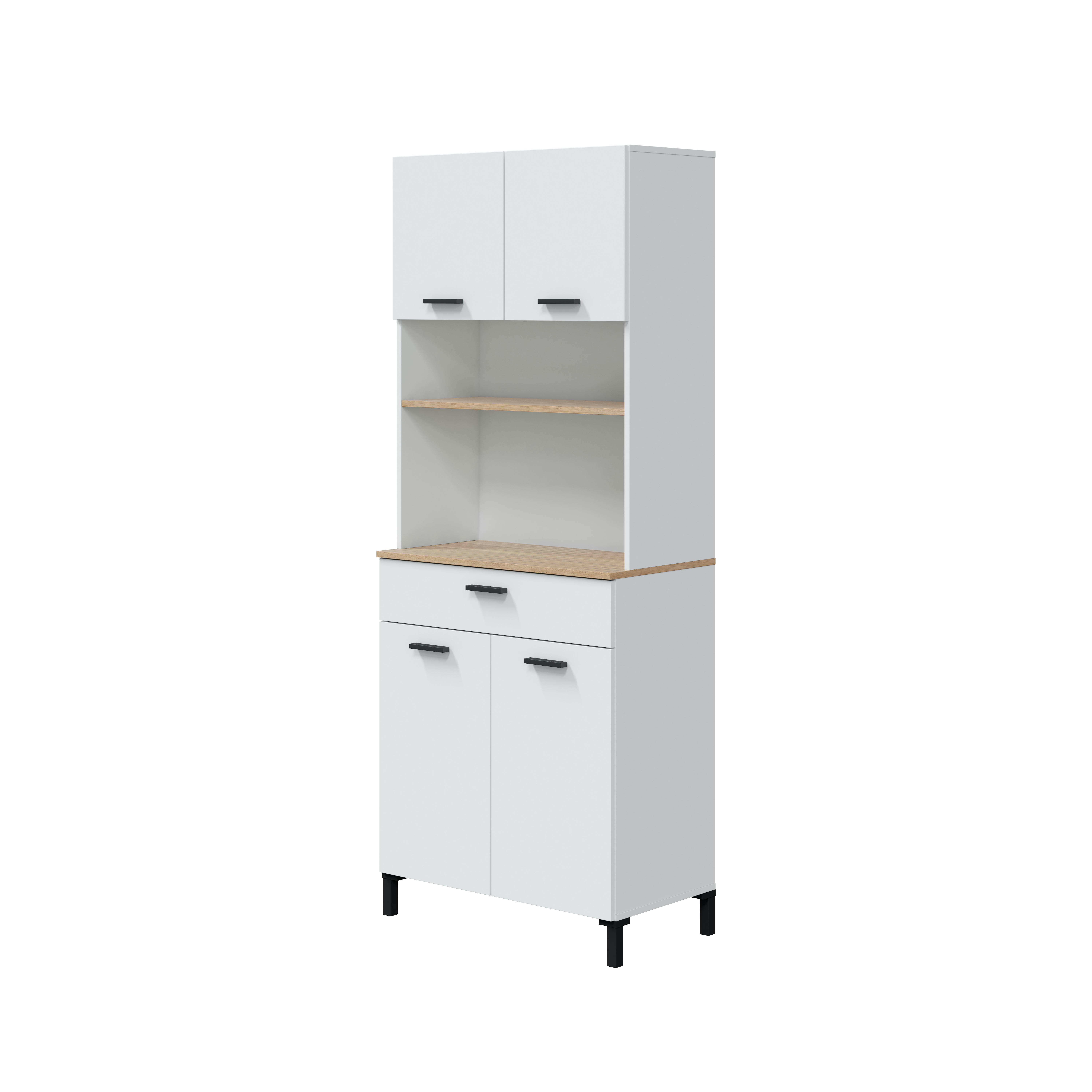 Alacena cocina alto kira blanco artic/natur 4 puertas + 1 cajón 186 x 72 x 40 cm