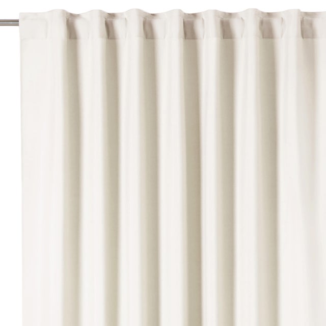 Cortina cinta fruncida, trabillas Pharell algodón liso blanco INSPIRE de 140x280cm. Incluye cinta termoadhesiva