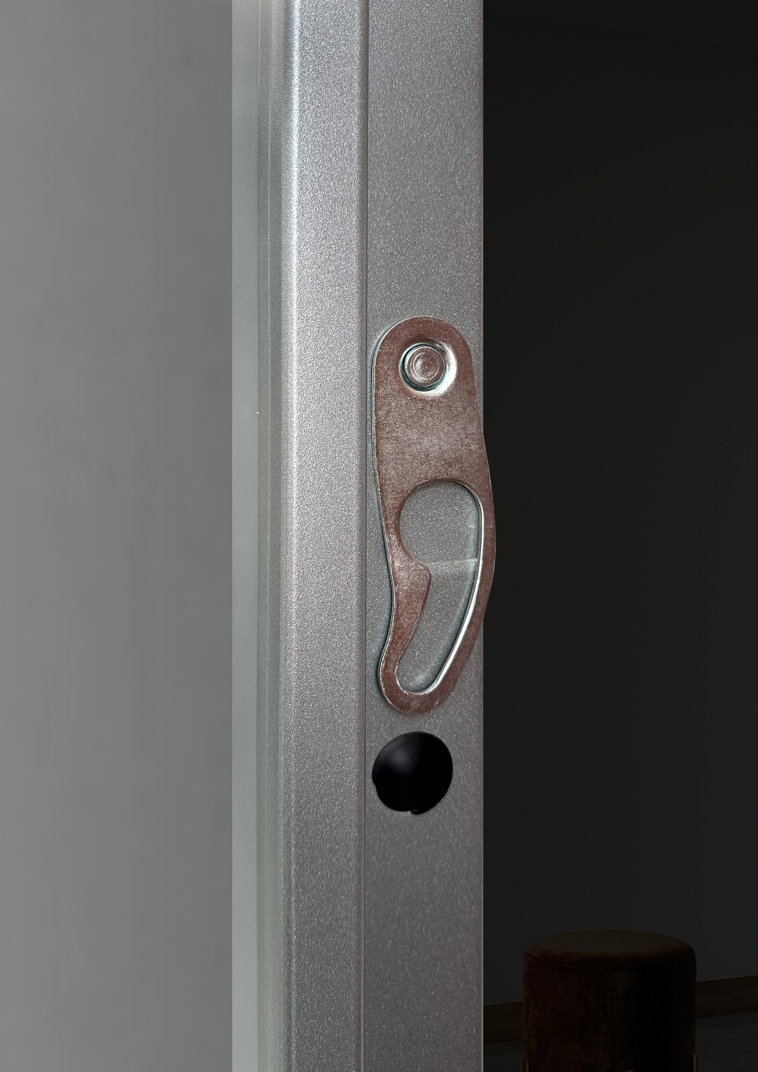 Puerta de entrada acorazada serie Omega dos cuadros roble / interior Lucerna fresada blanco apertura izquierda 204x84cm - 10