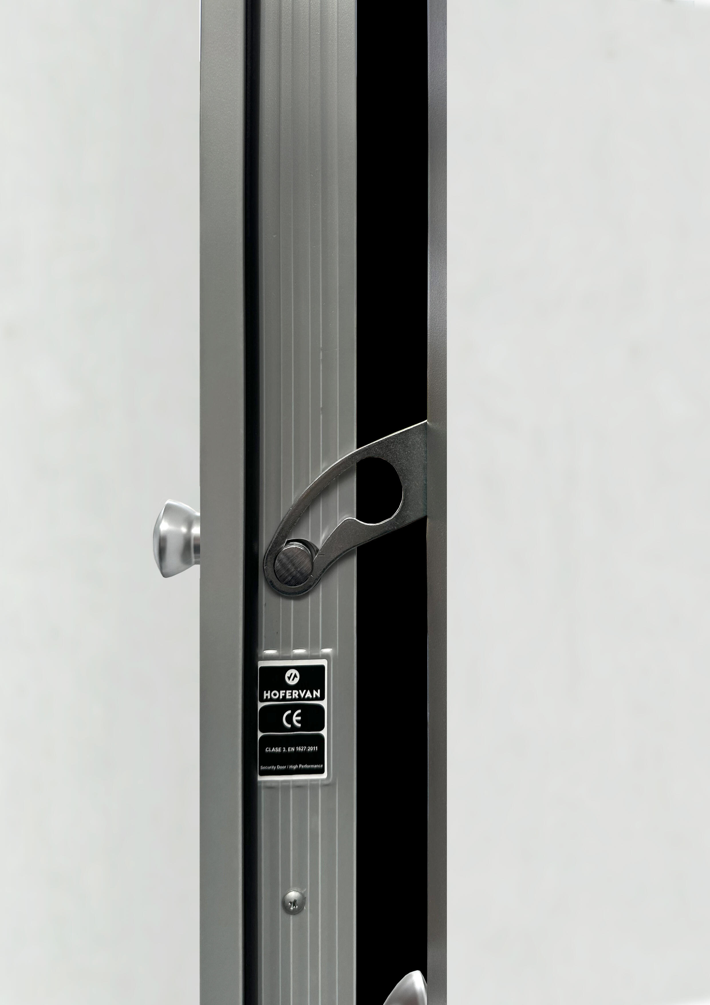 Puerta de entrada acorazada serie Omega dos cuadros roble / interior Lucerna fresada blanco apertura izquierda 204x84cm - 8