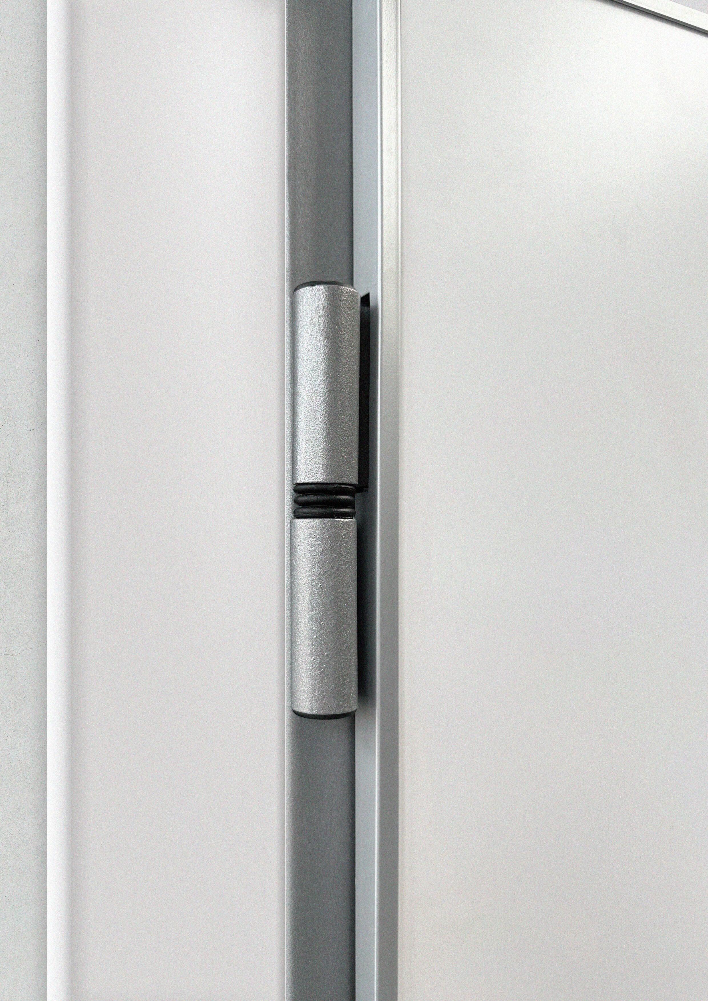 Puerta de entrada acorazada serie Omega dos cuadros roble / interior Lucerna fresada blanco apertura izquierda 204x84cm - 6