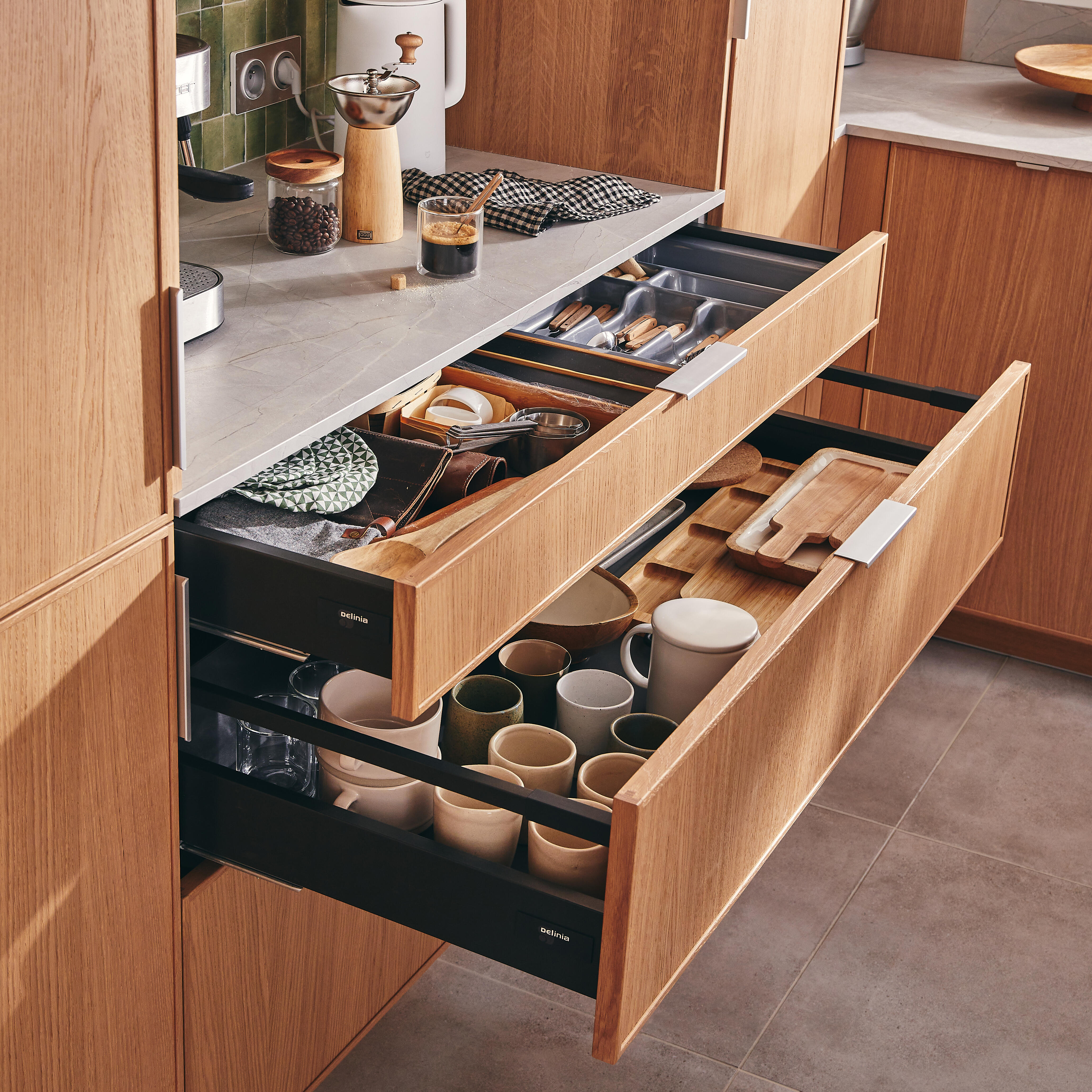 Kit interior de gavetão Delinia 120 cm cinza - 3