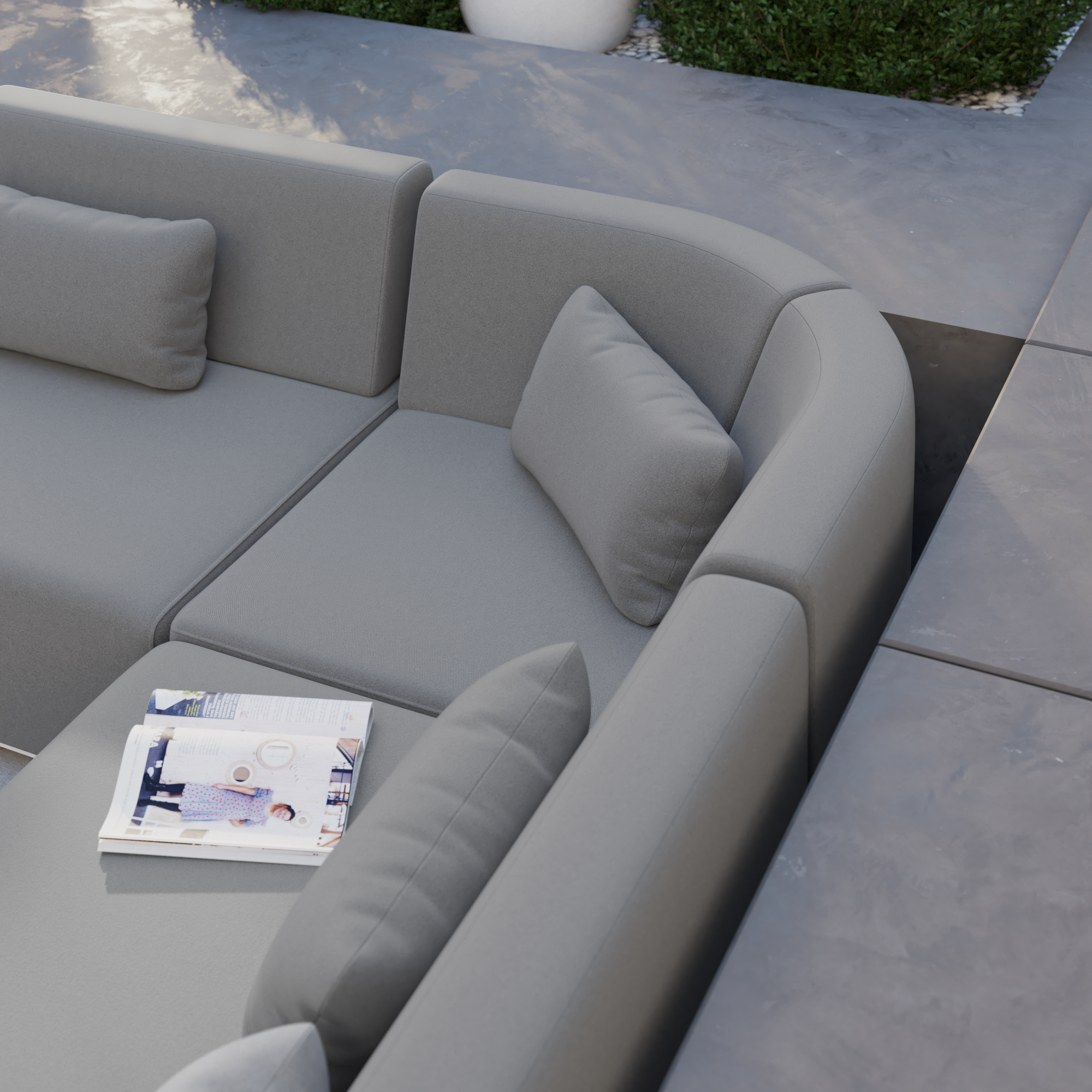 Sillón de jardín esquinero NATERIAL Neptune de aluminio gris - 9