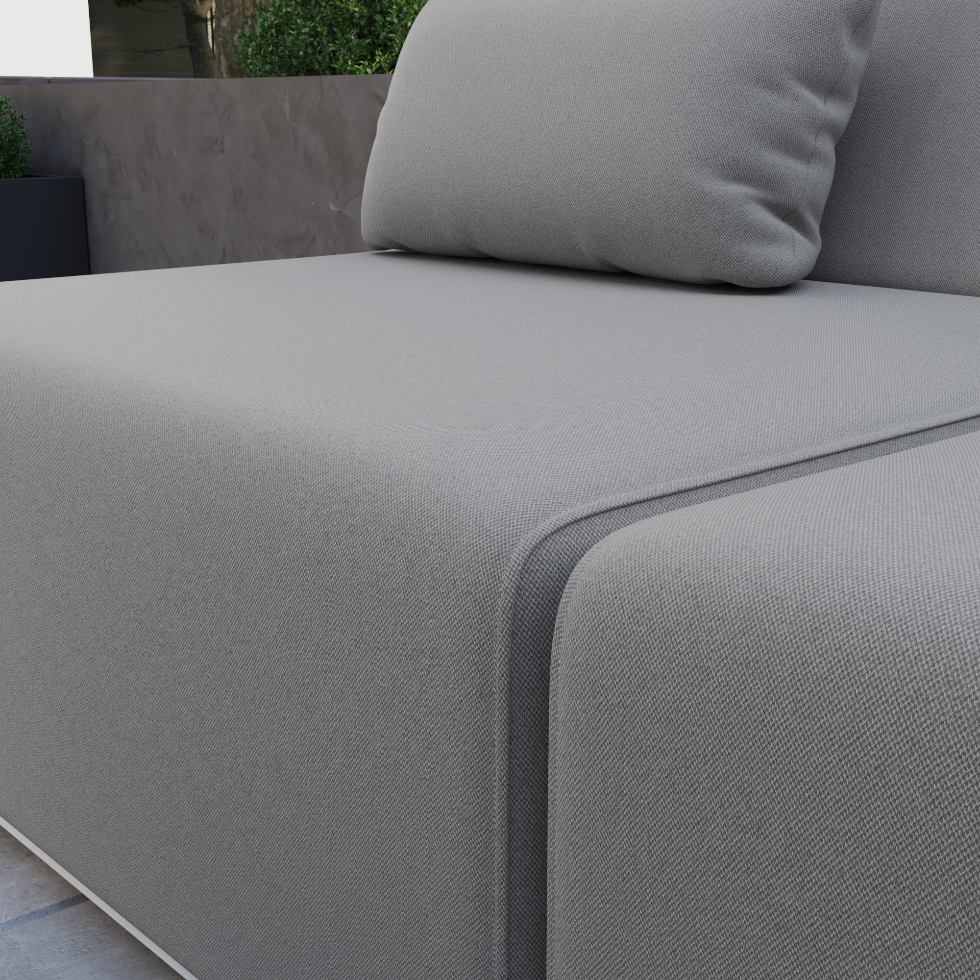Módulo sofá simples jardim cinzento Neptune Naterial - 6