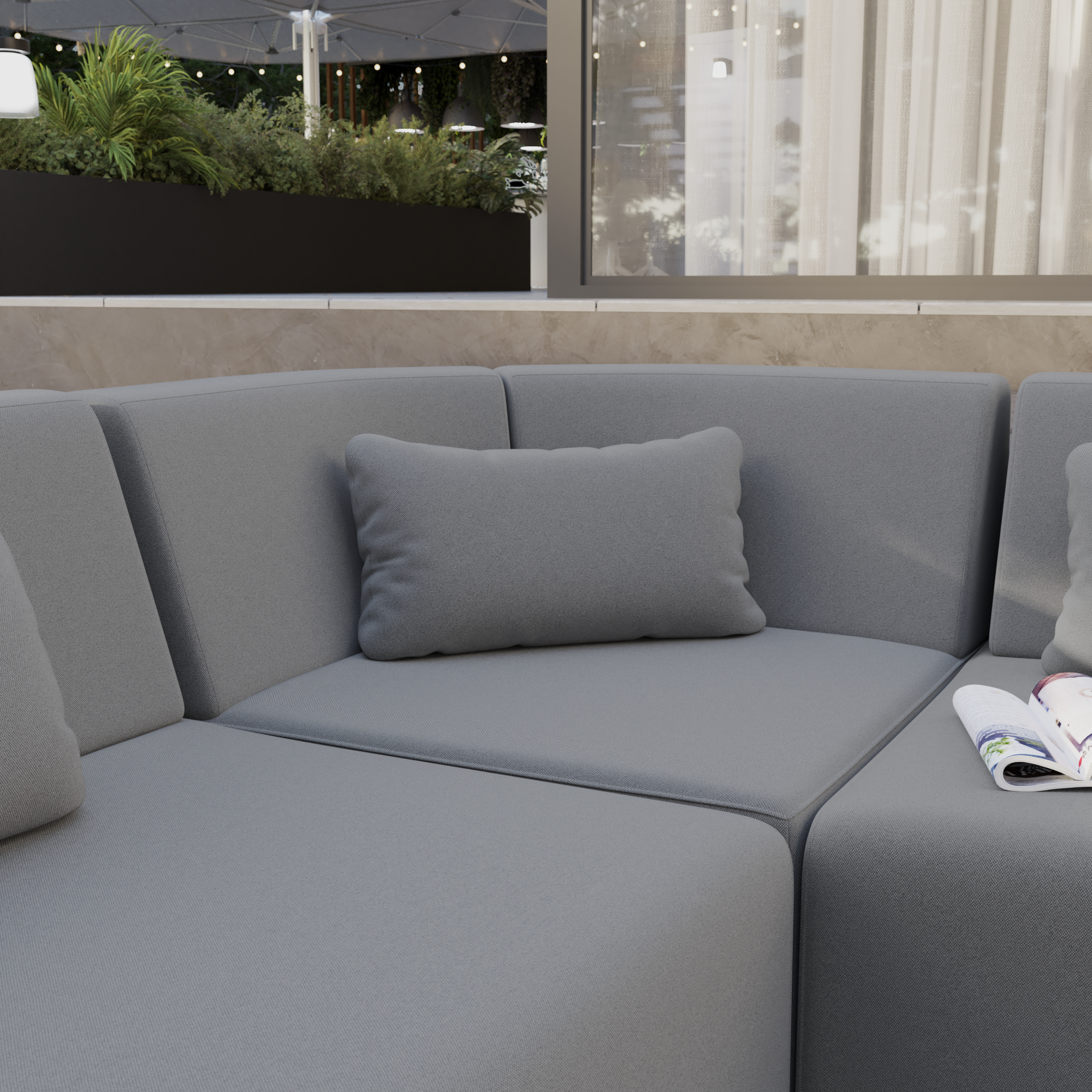 Sillón de jardín esquinero NATERIAL Neptune de aluminio gris - 2