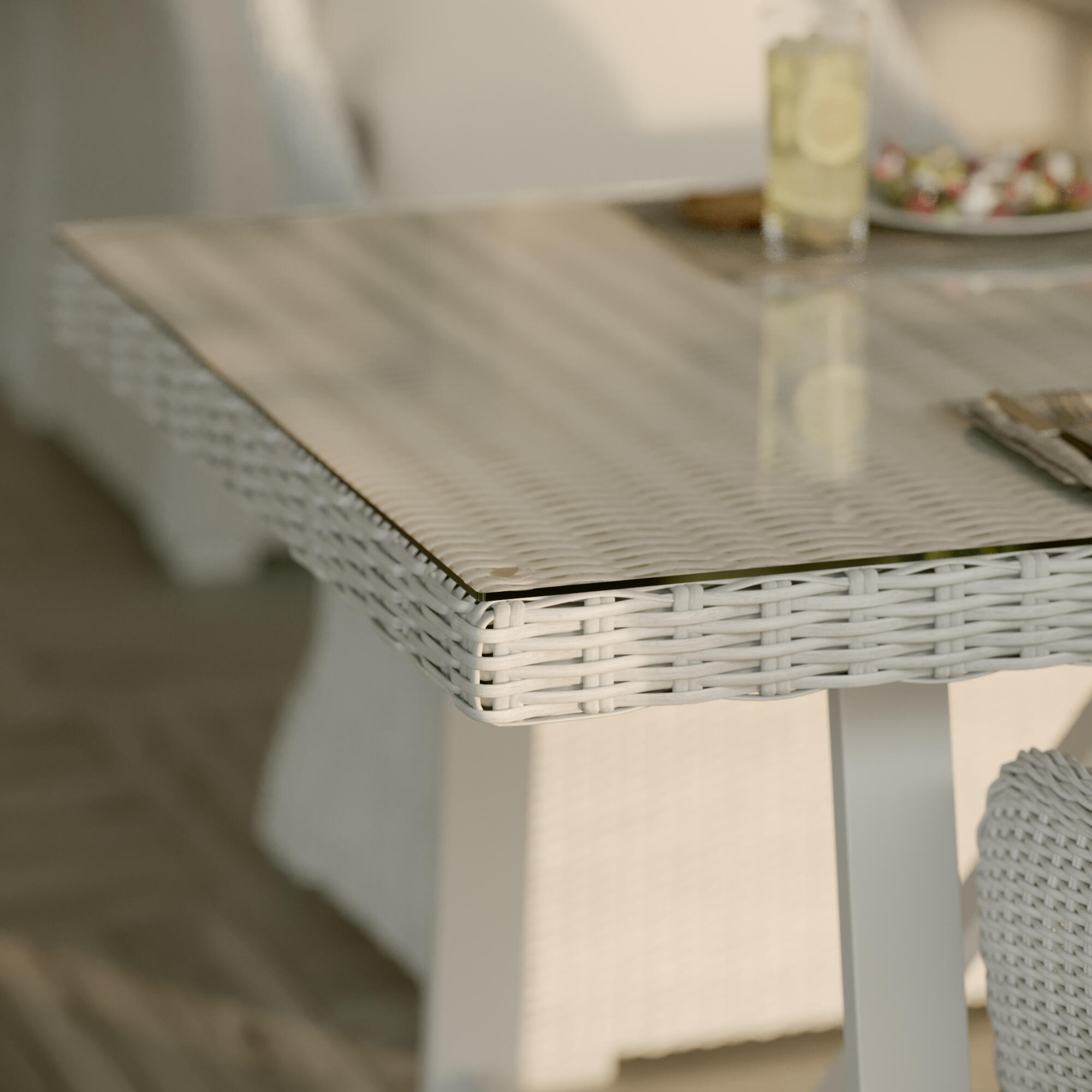 Mesa de jardín NATERIAL Luma de aluminio blanco de 101.5 x 75 x 201.5 cm - 7