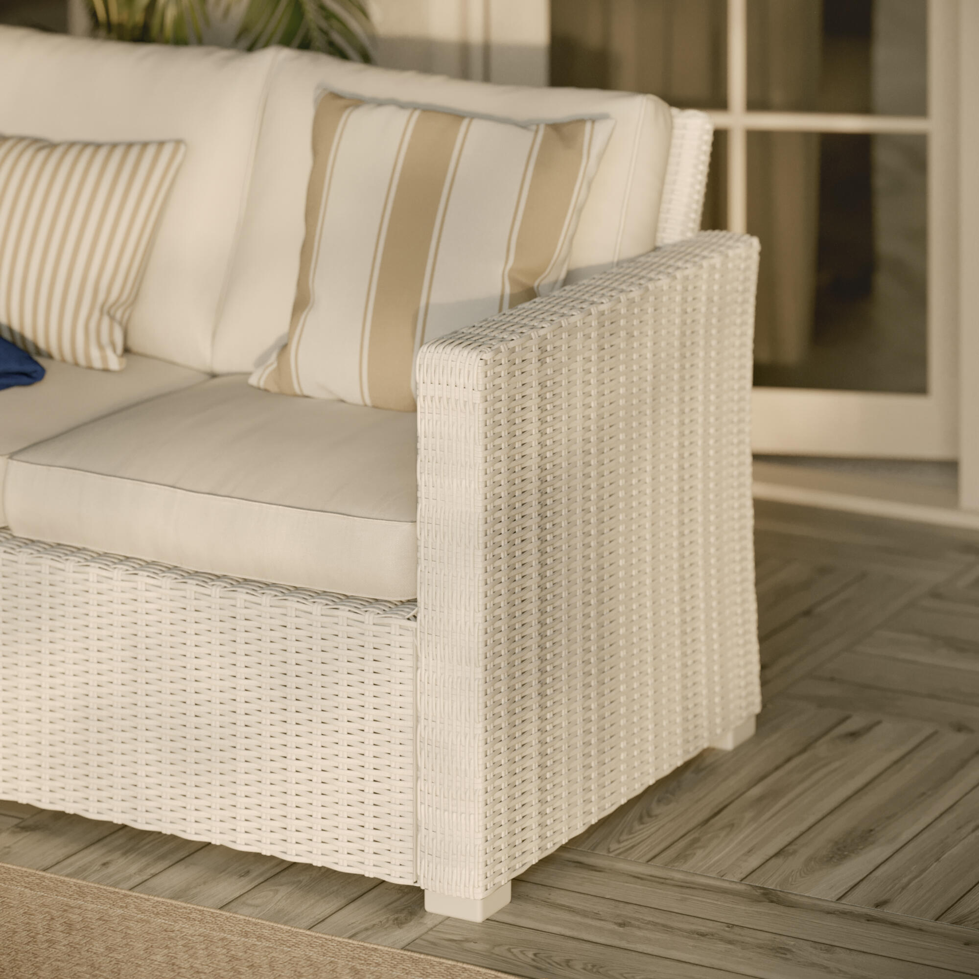 Sofá de jardín NATERIAL Luma de aluminio blanco 3 plazas - 9