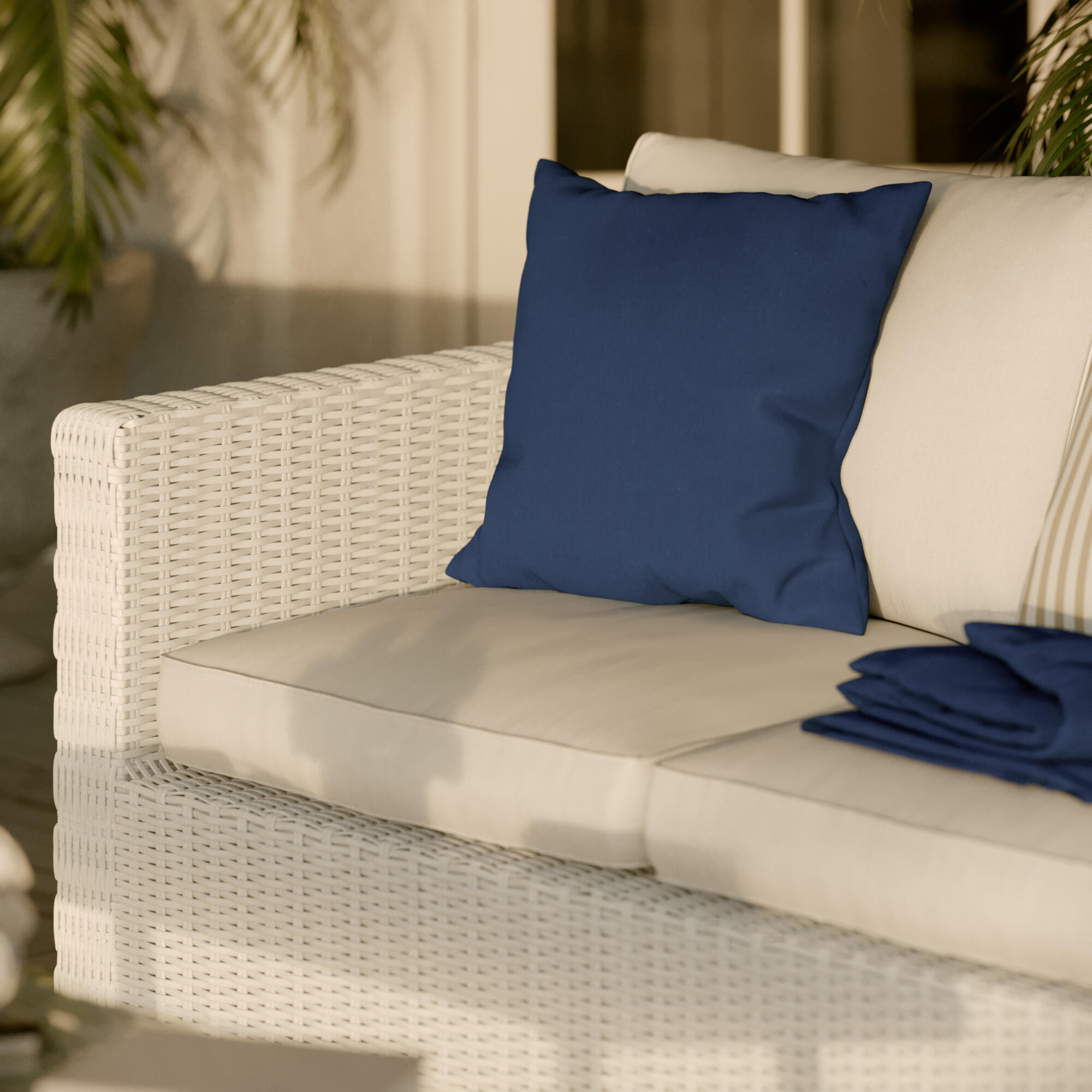 Sofá de jardín NATERIAL Luma de aluminio blanco 3 plazas - 8