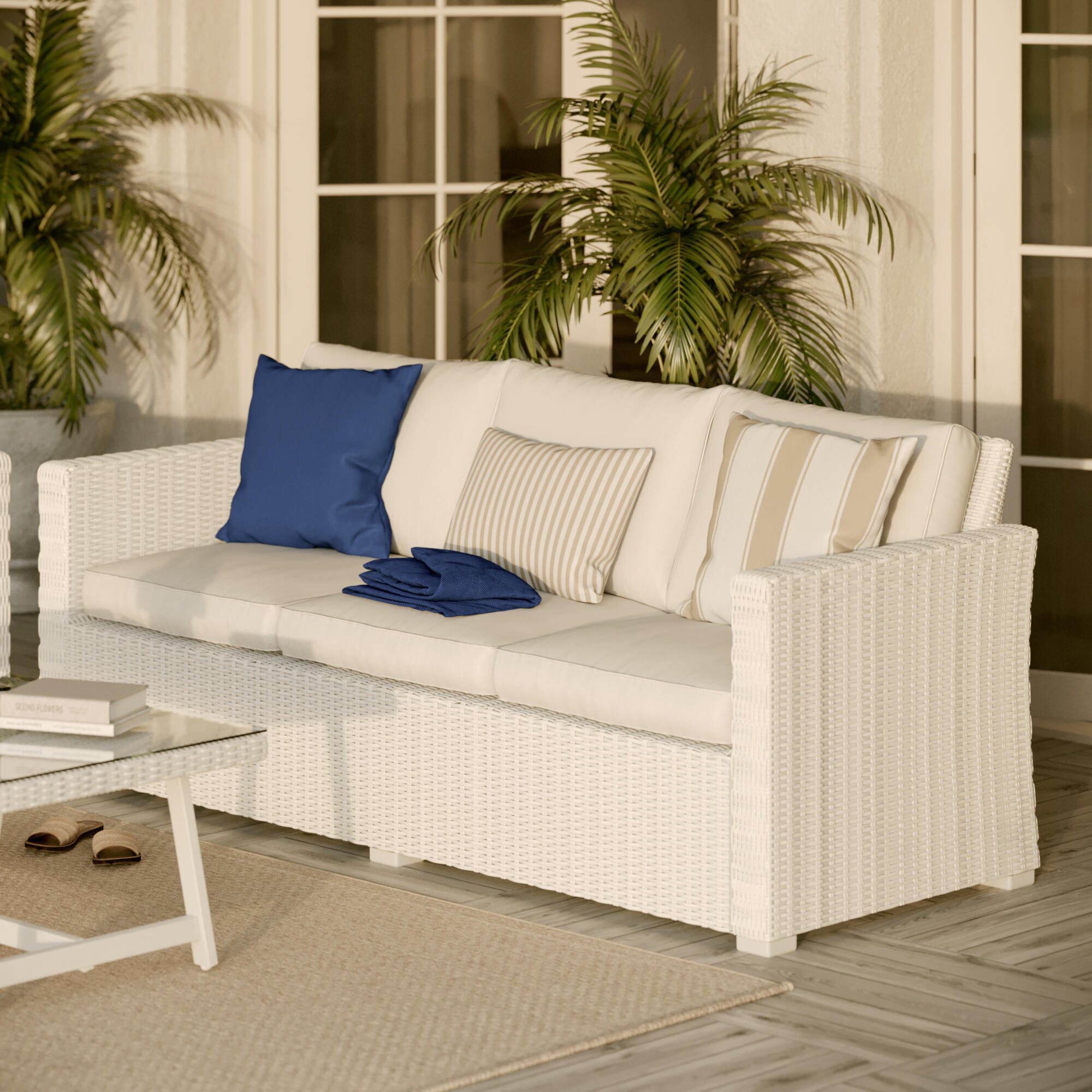 Sofá de jardín NATERIAL Luma de aluminio blanco 3 plazas - 2