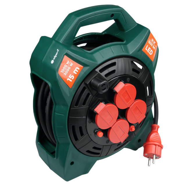 Przedłużacz bębnowy z lampą 4X2P+Z IP44 15m DPM