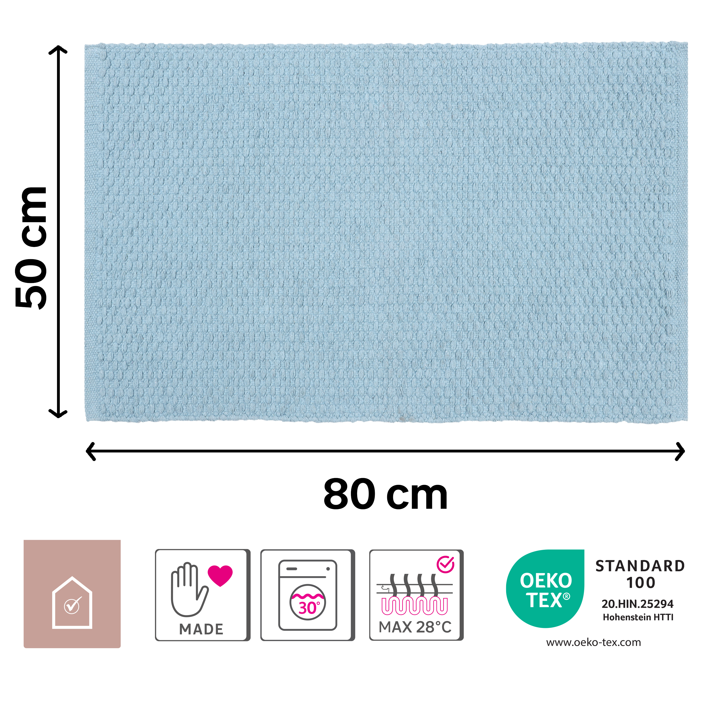 Dywan bawełniany Sachal Aqua niebieski 50 x 80 cm Inspire - 5