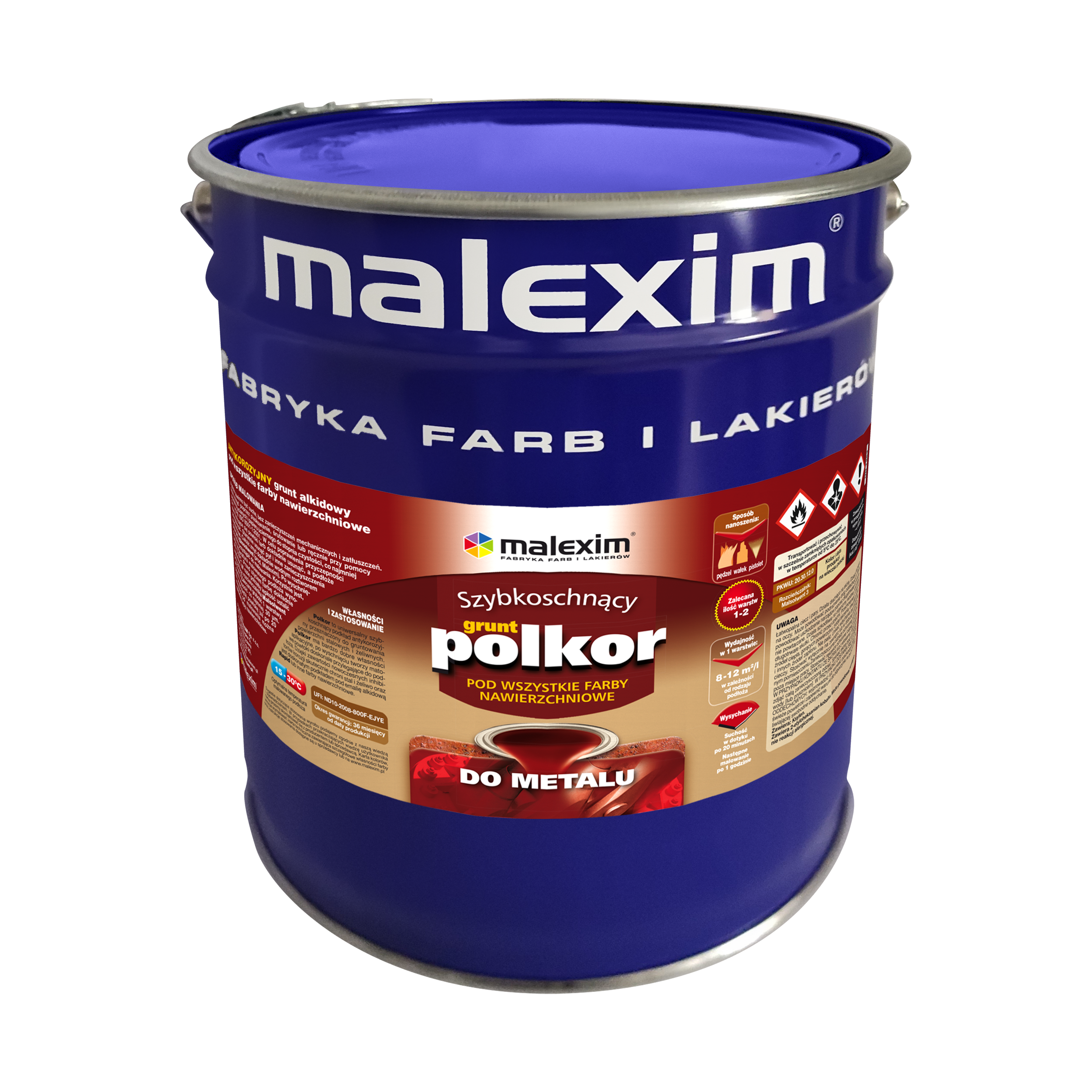 Grunt antykorozyjny Polkor czerwony 10 l Malexim