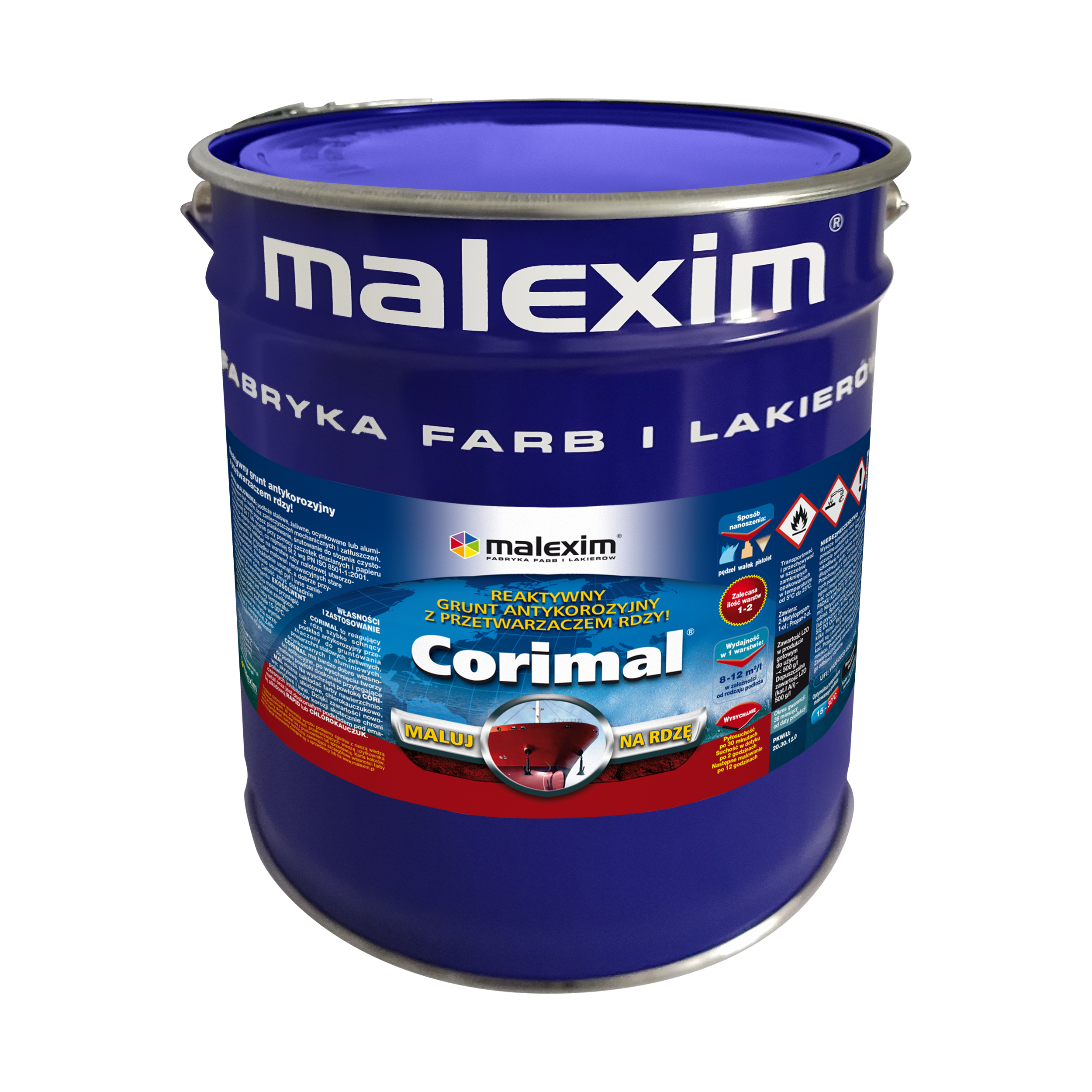 Grunt antykorozyjny Corimal czerwony 10 l Malexim