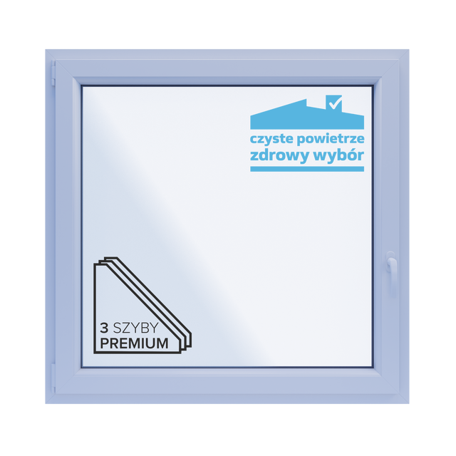 Okno PCV 3-szybowe fasadowe O17 białe 1165x1135 mm otwierane do wewnątrz lewe TROCAL 76AD Witraż