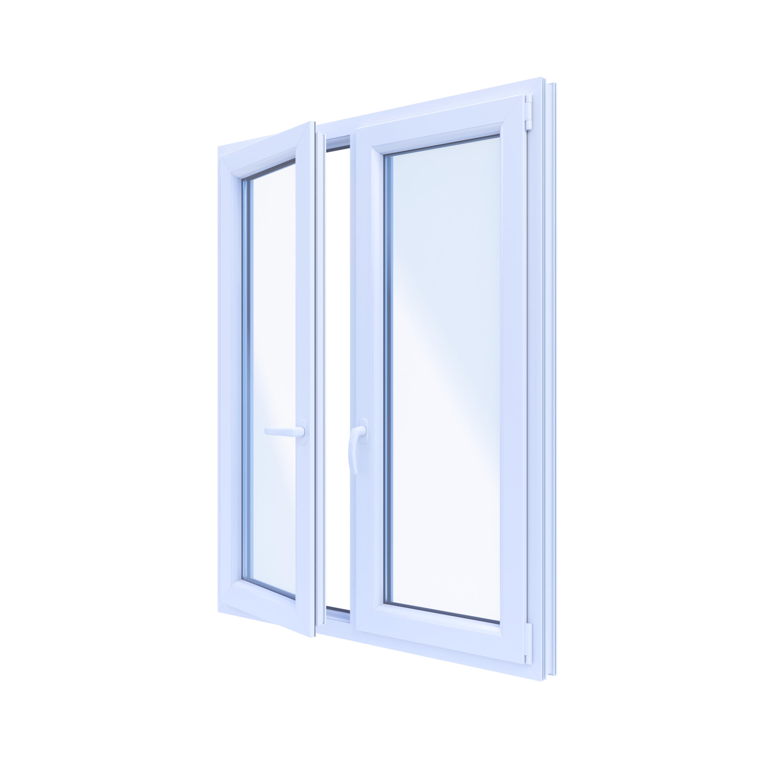 Okno PCV 3-szybowe fasadowe O33S białe 1165x1435 otwierane do wewnątrz lewe TROCAL 76MD Witraż - 3