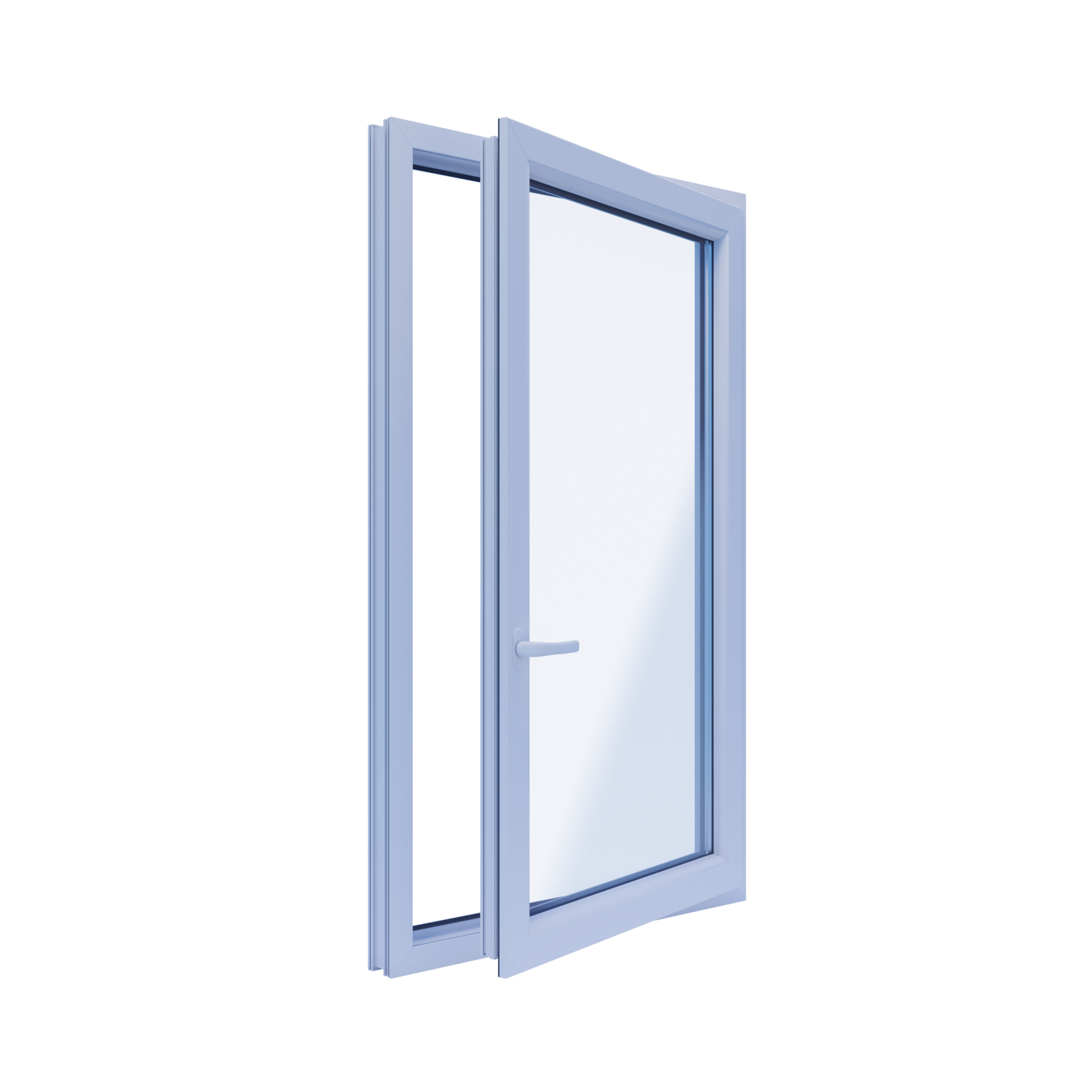 Okno PCV 3-szybowe fasadowe O30 białe 865x1435 mm otwierane do wewnątrz prawe TROCAL 76AD Witraż - 3