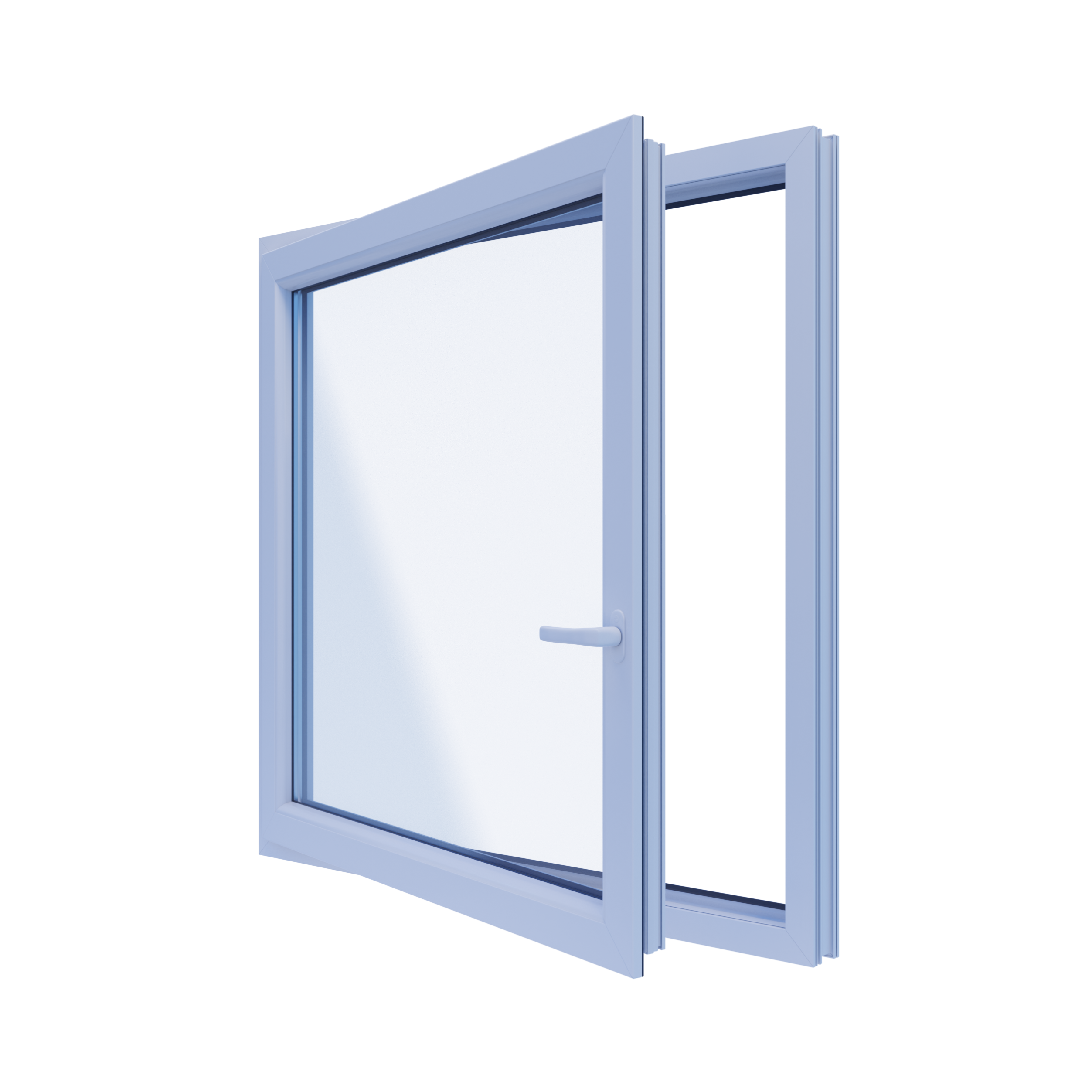 Okno PCV 3-szybowe fasadowe O17 białe 1165x1135 mm otwierane do wewnątrz lewe TROCAL 76AD Witraż - 3