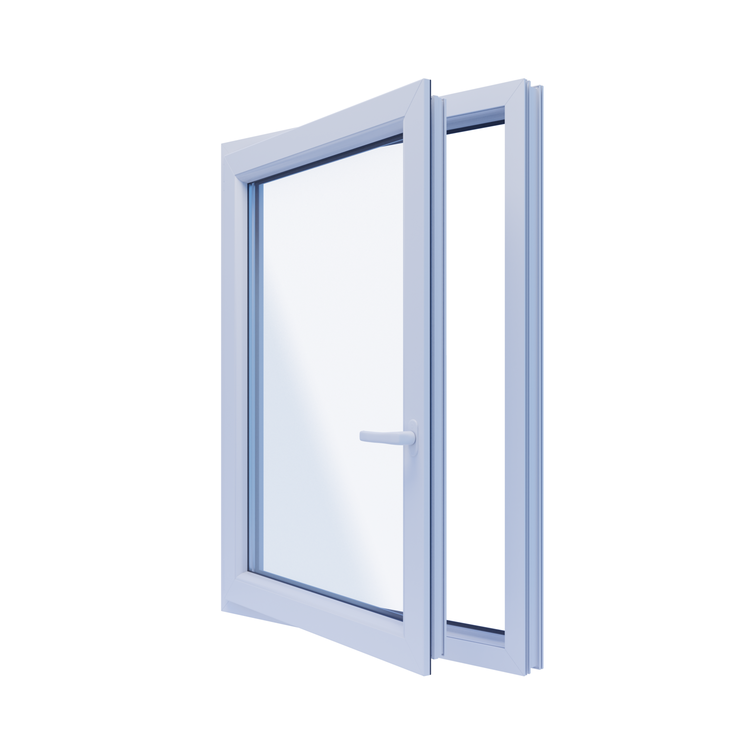 Okno PCV 3-szybowe fasadowe O15 białe 865x1135 mm otwierane do wewnątrz lewe TROCAL 76MD Witraż - 3