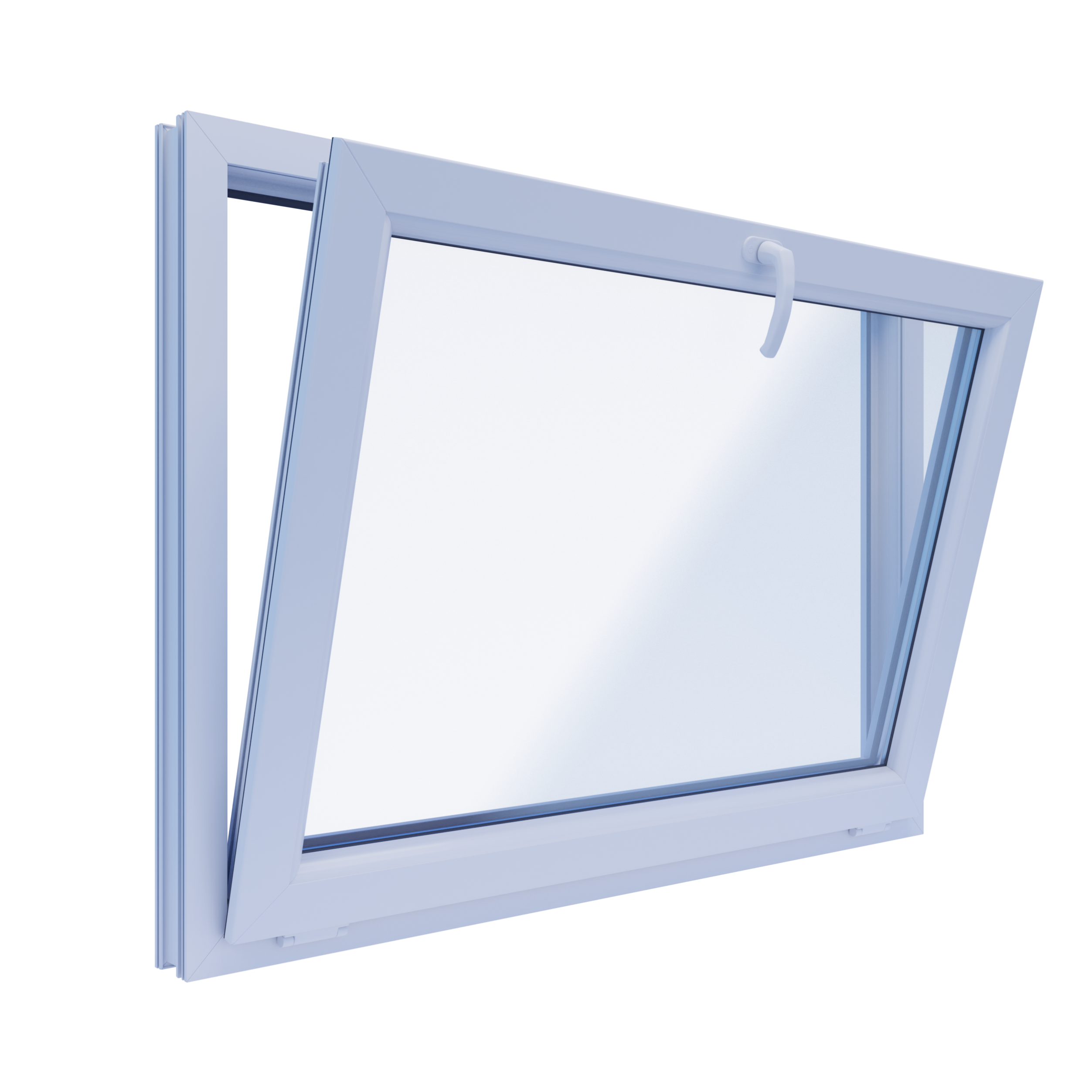 Okno PCV 3-szybowe fasadowe O6 białe 1165x835 mm uchylne do wewnątrz TROCAL 76MD Witraż - 3