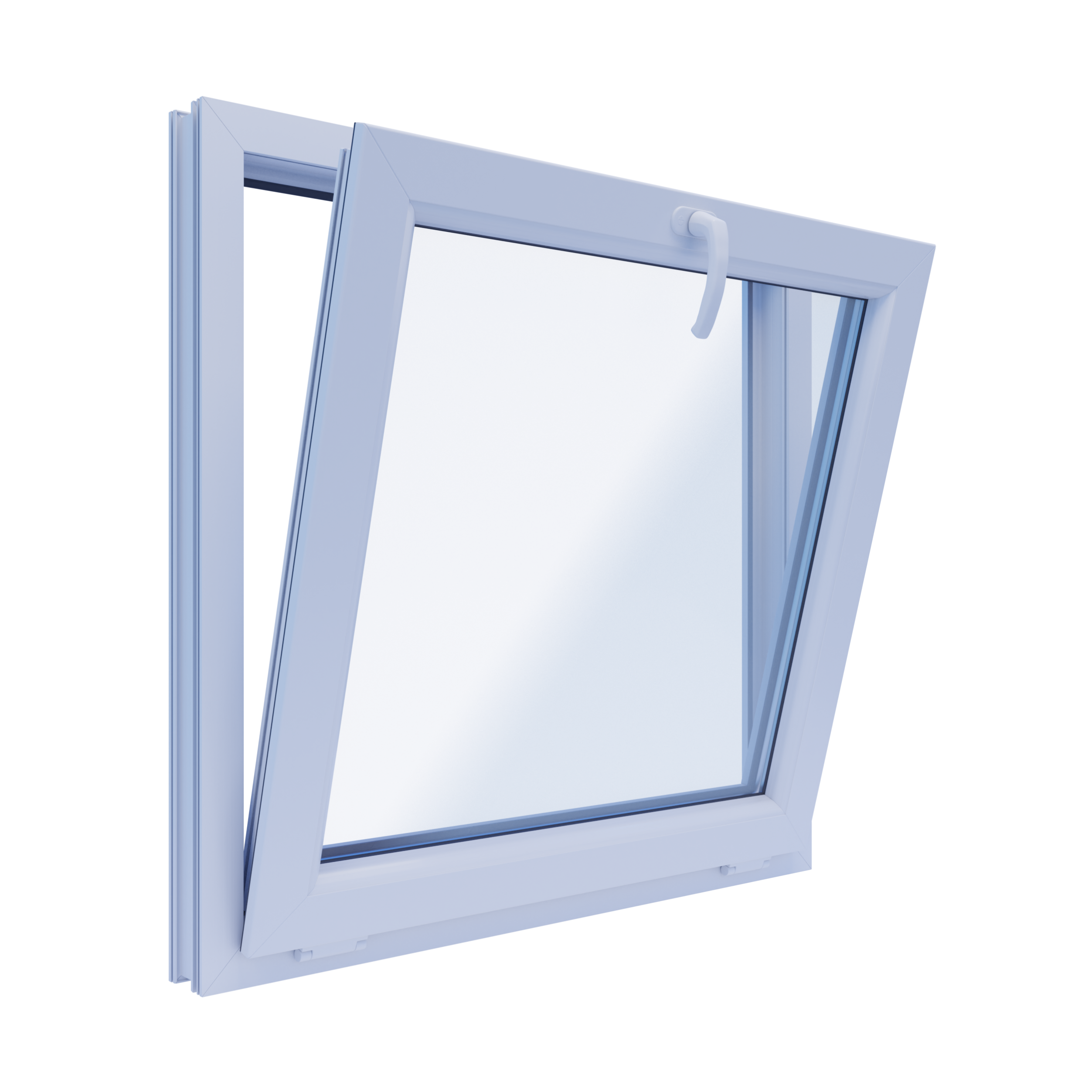 Okno PCV 3-szybowe fasadowe O5 białe 865x835 mm uchylne do wewnątrz TROCAL 76MD Witraż - 3
