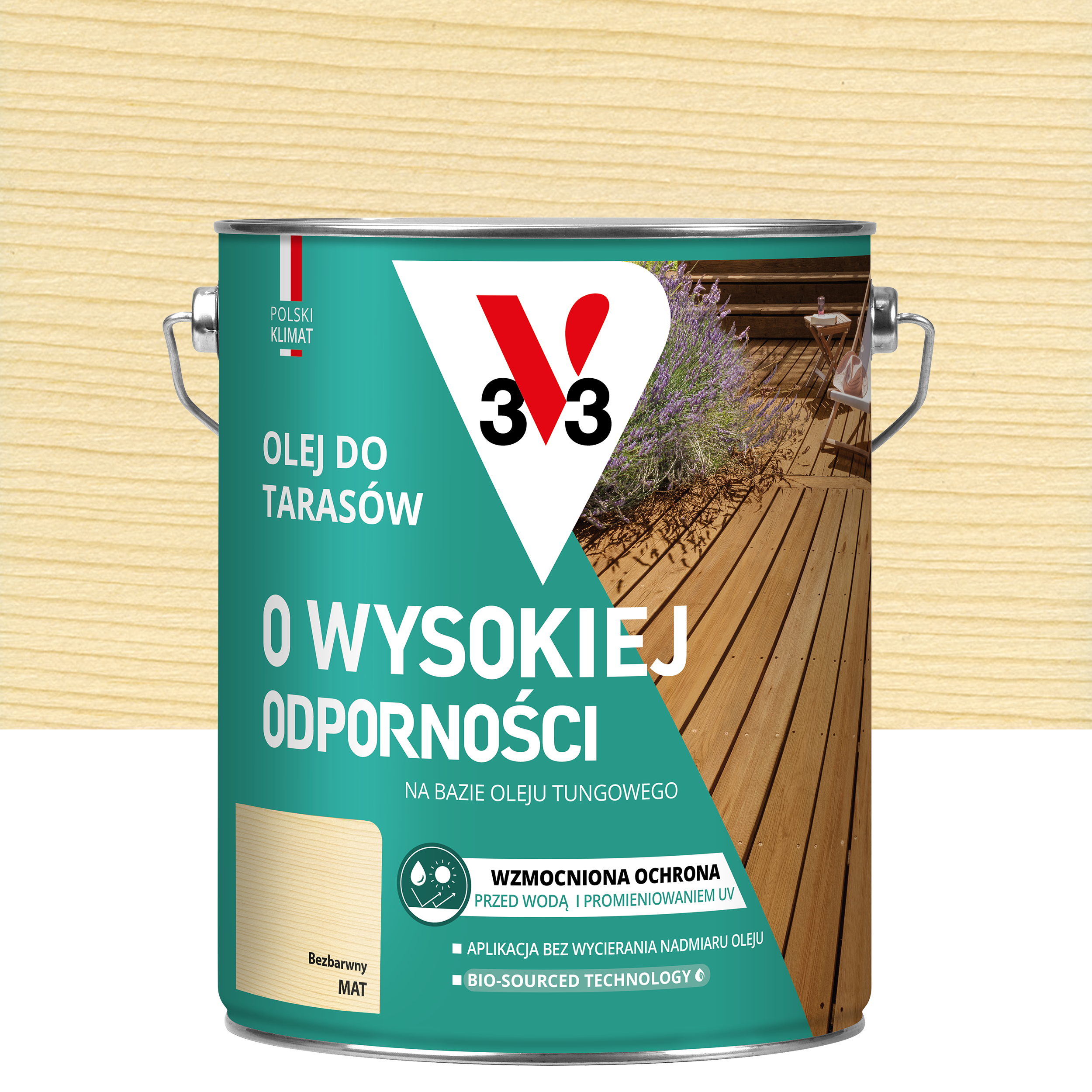Olej do tarasów Bezbarwny mat 4.5 l V33